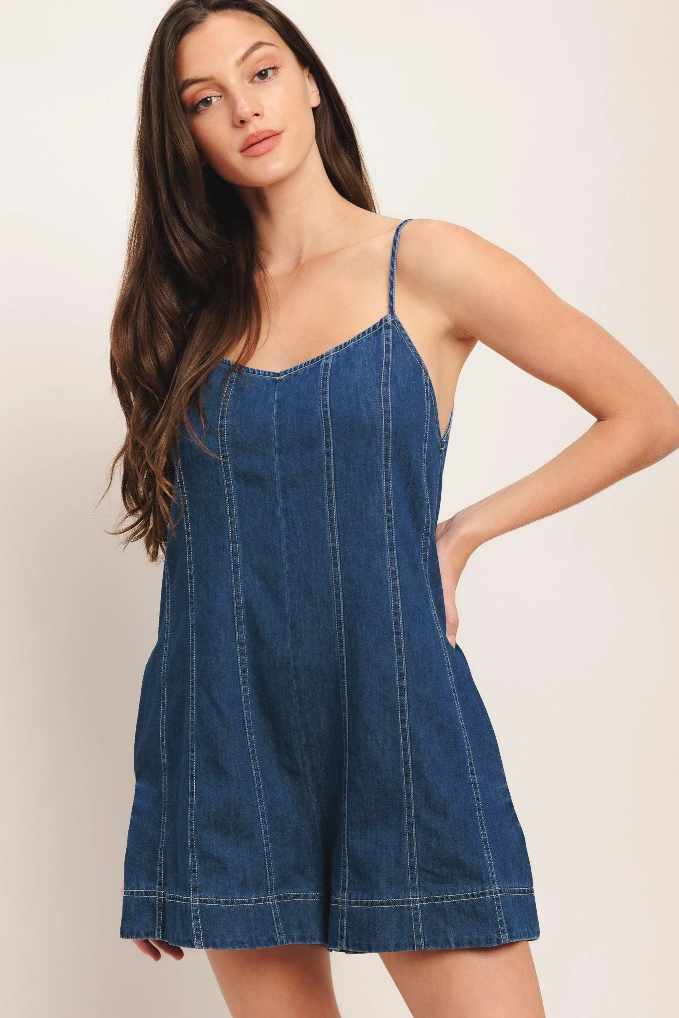 Frontier Flirt Lightweight Denim Romper - Image 3