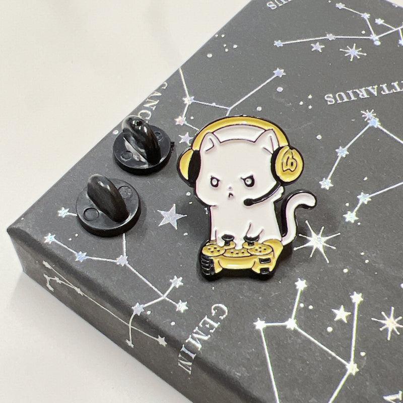 Gamer Cat Enamel Pin for Jackets, Bags, and Cat Lovers - Image 3