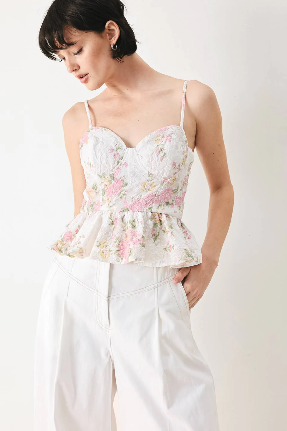 Garden Stay Woven Bustier Top - Image 4