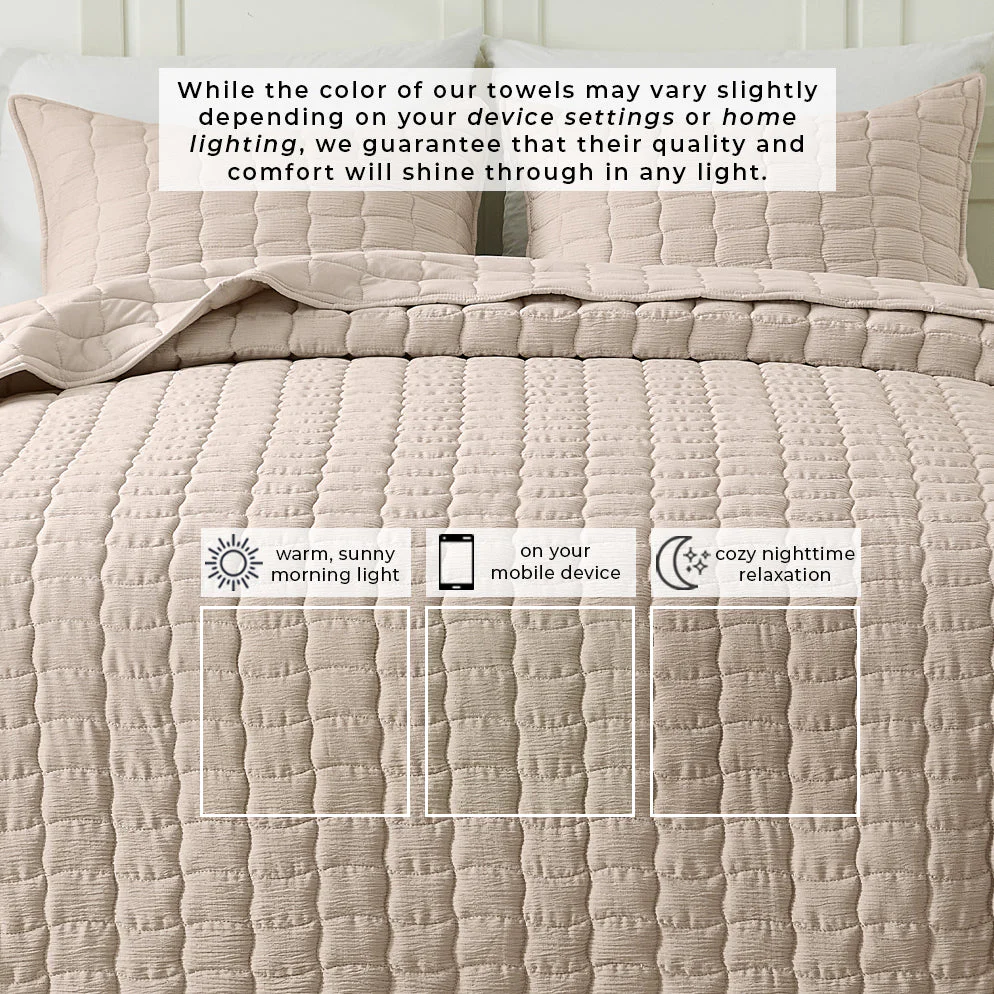 Gauze-Inspired Texture Quilt Set - Wave Stitch Collection - Image 12