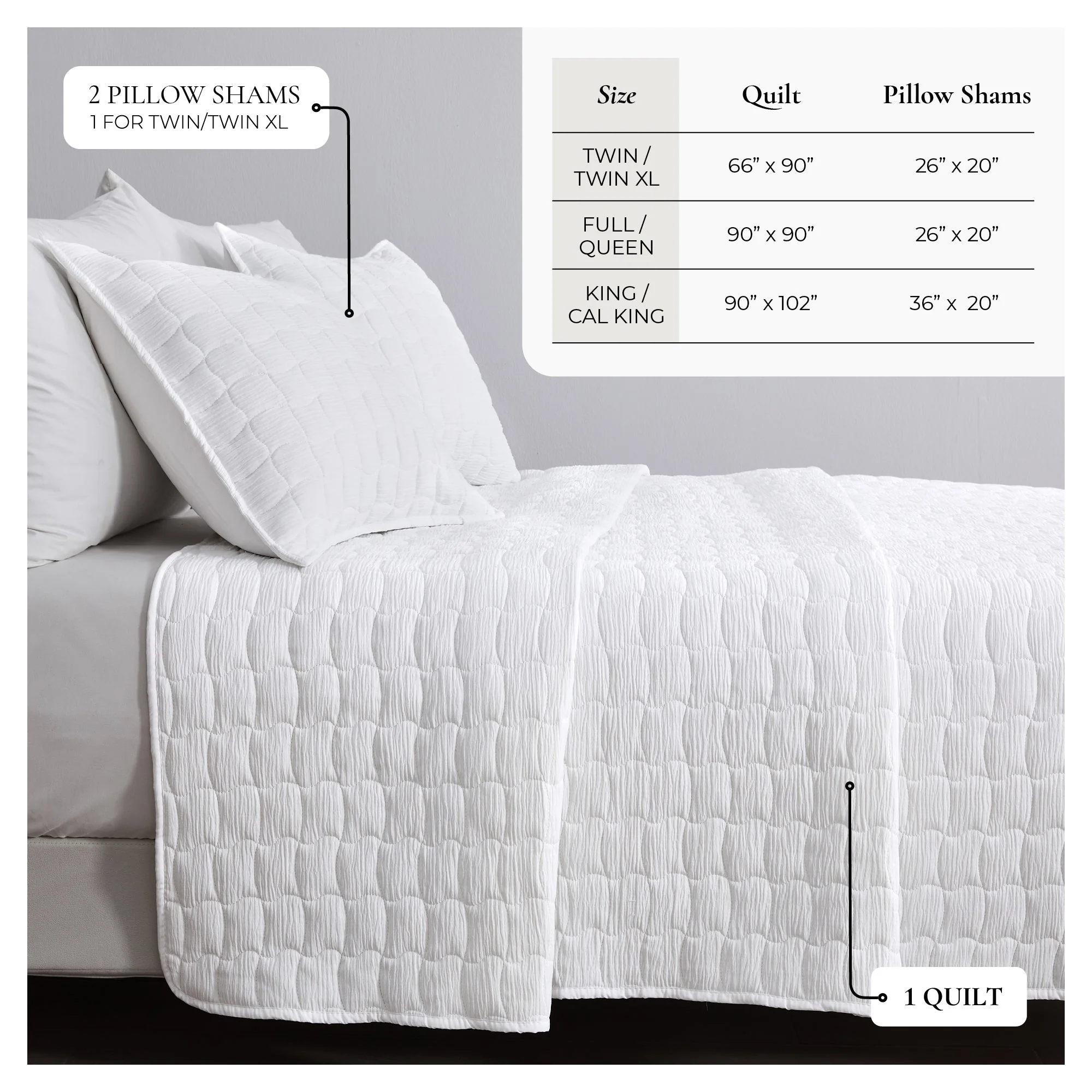 Gauze-Inspired Texture Quilt Set - Wave Stitch Collection - Image 4