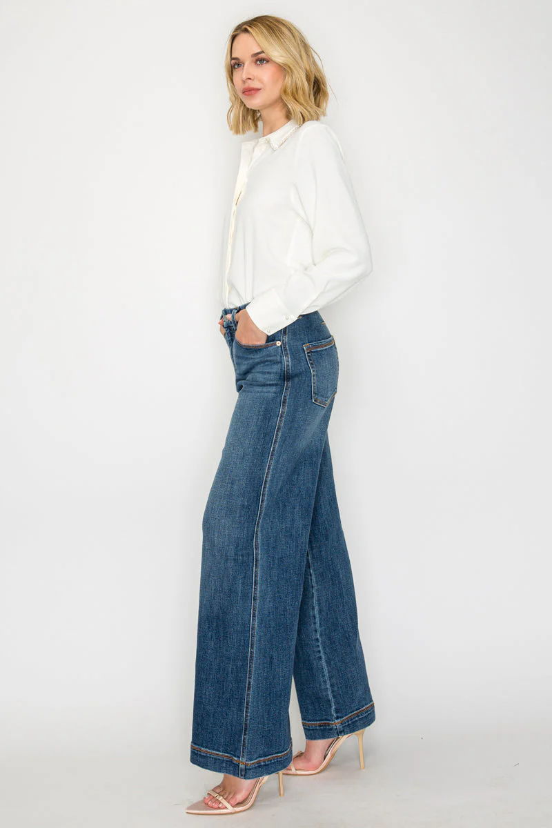 Genevieve Relaxed High Rise Palazzo Jeans - Image 6