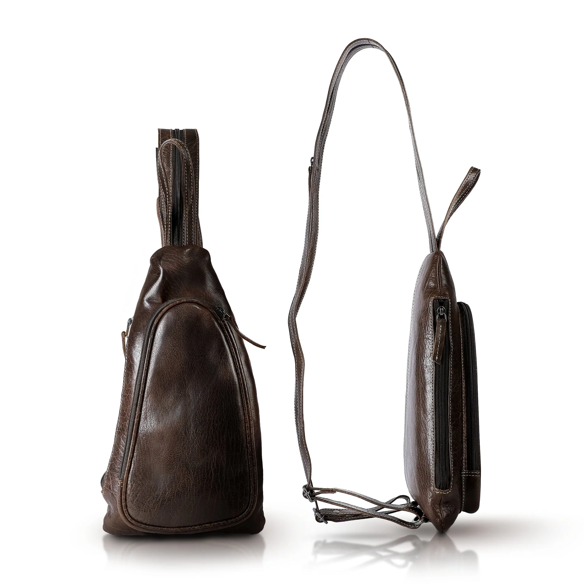 Genuine Leather Bikers Sling Bag - Image 7
