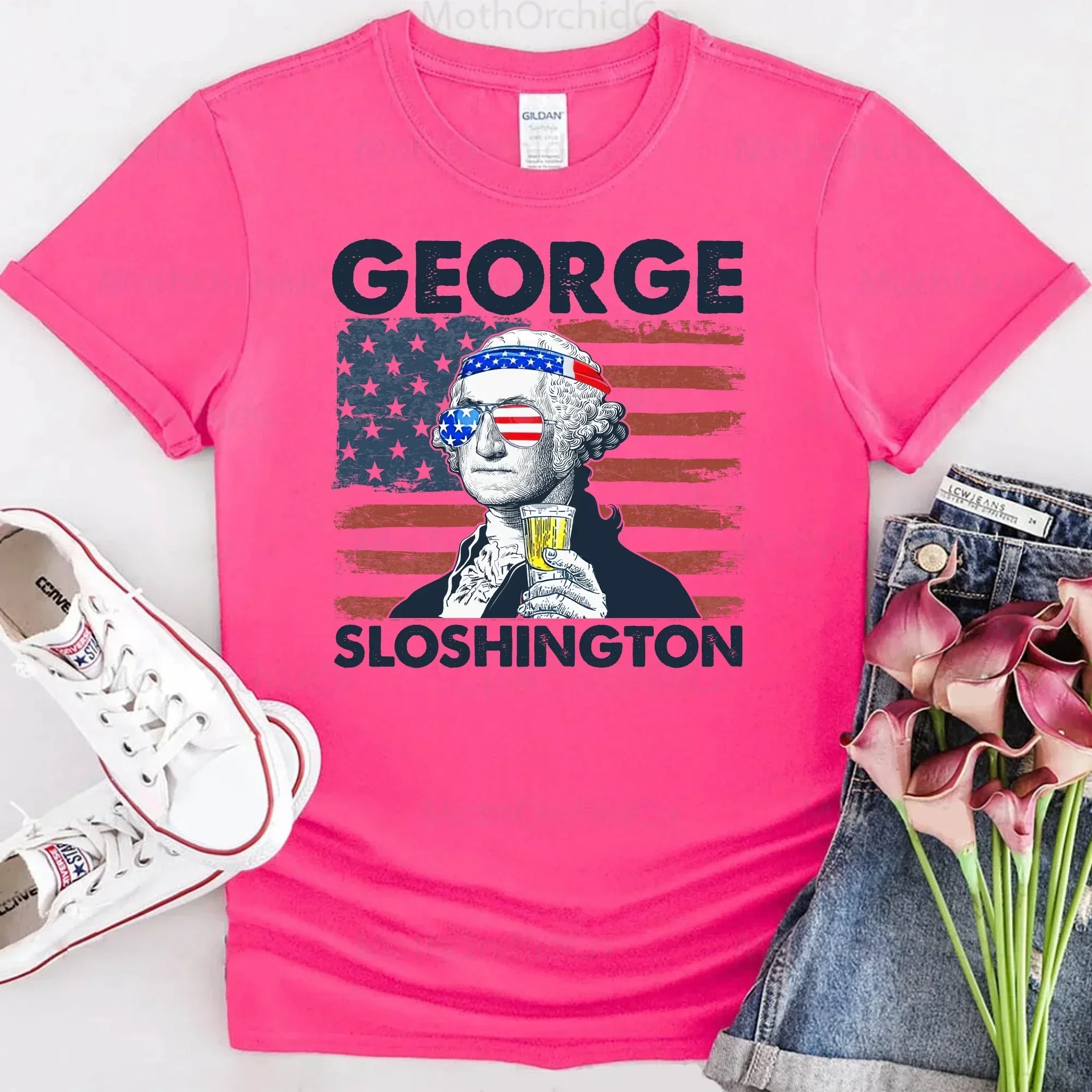 George Sloshington 4th of July Shirt – Washington Drinking Party Tee - Image 12