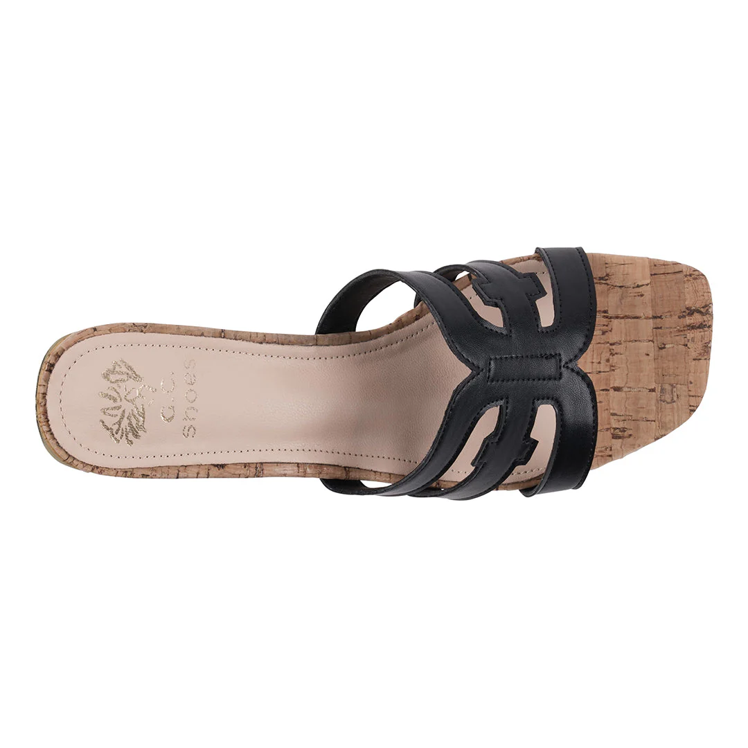 Gianna Black Cutout Heeled Sandals - Image 5