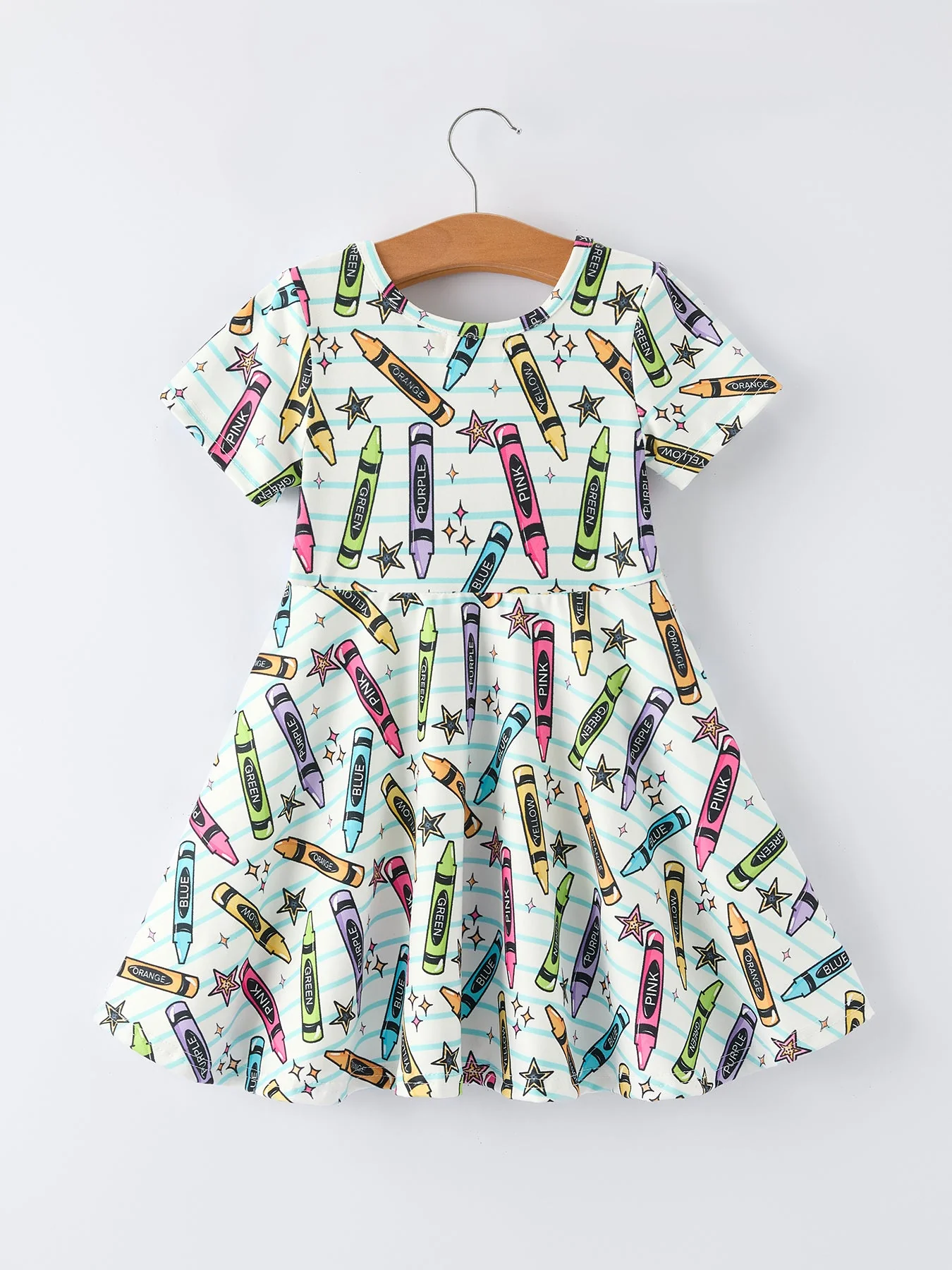 Girl Back To School Pencil Print Dress - Image 2