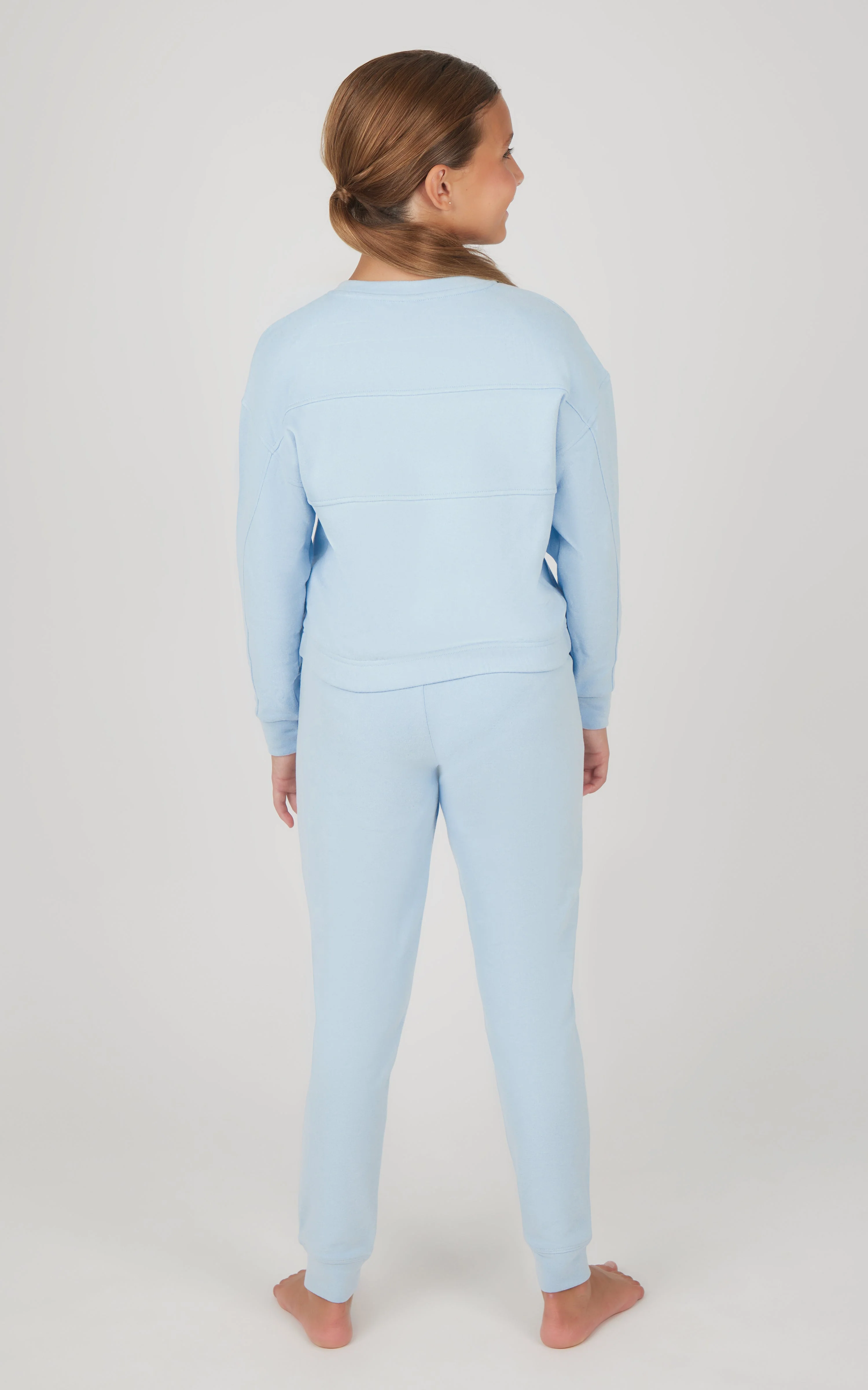 Girls 2 PC Melange Long Sleeve Top and Jogger Set - Image 12