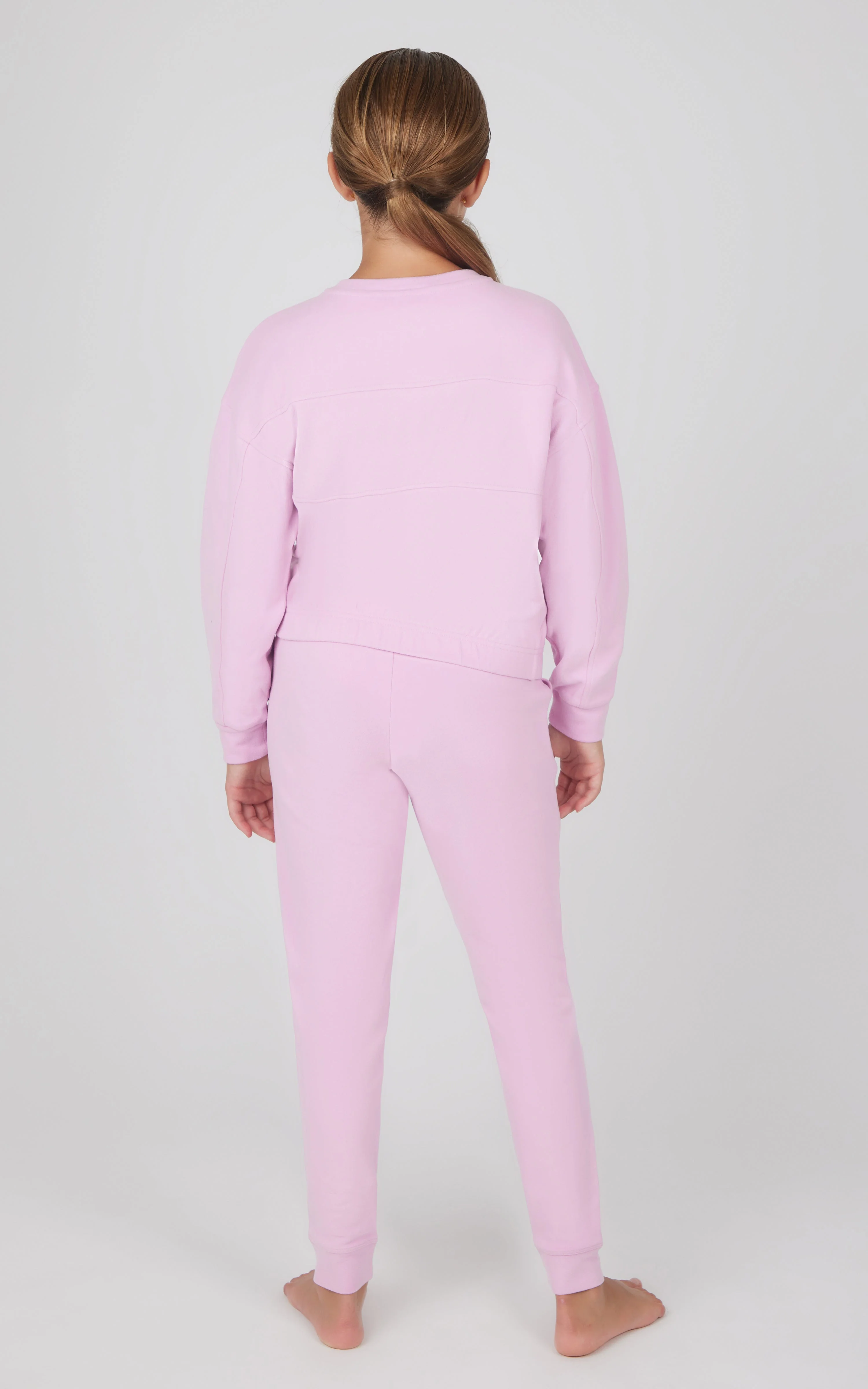 Girls 2 PC Melange Long Sleeve Top and Jogger Set - Image 9