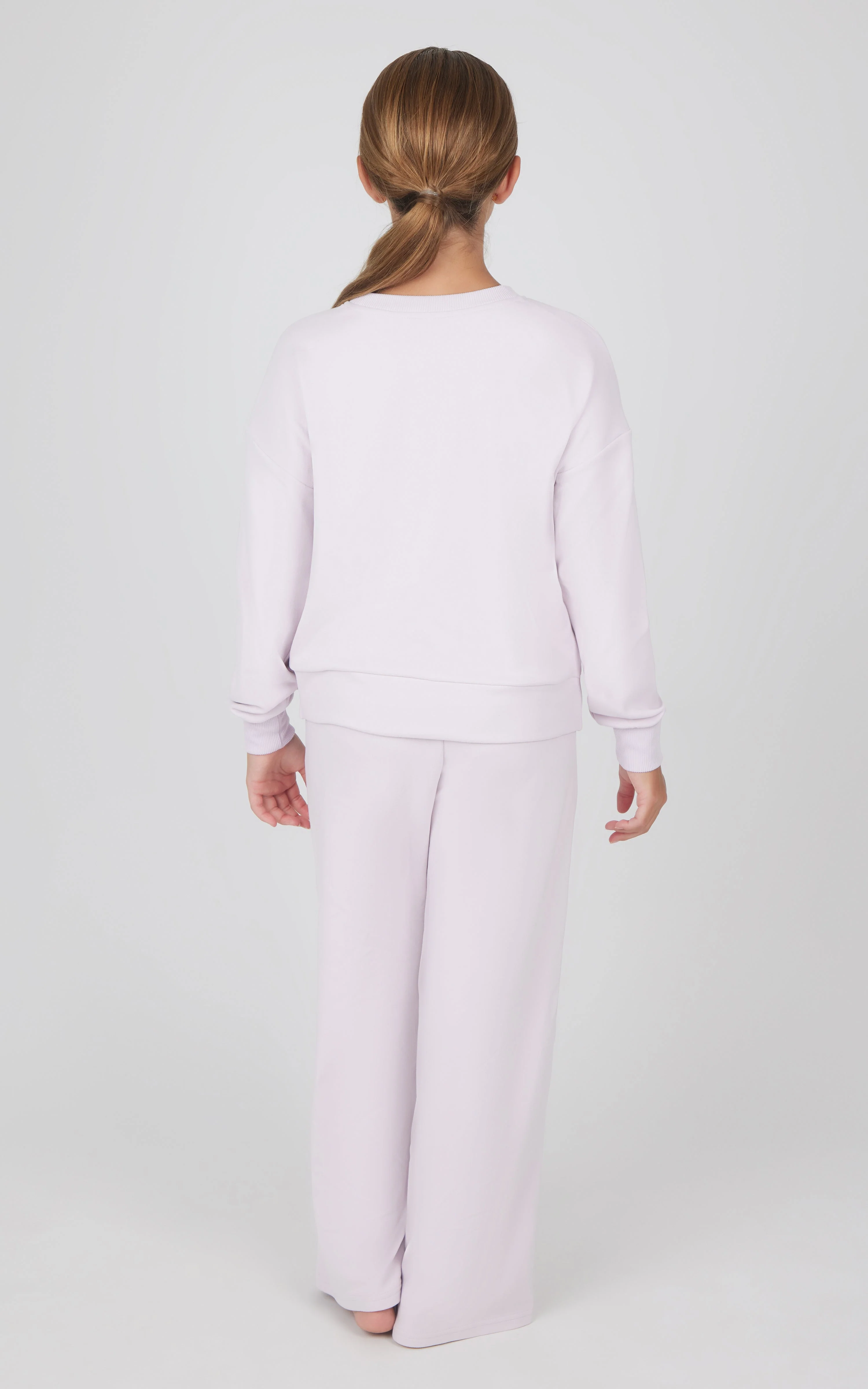 Girls 2 PC Melange Sweatshirt and Wide Leg Pant - Image 9