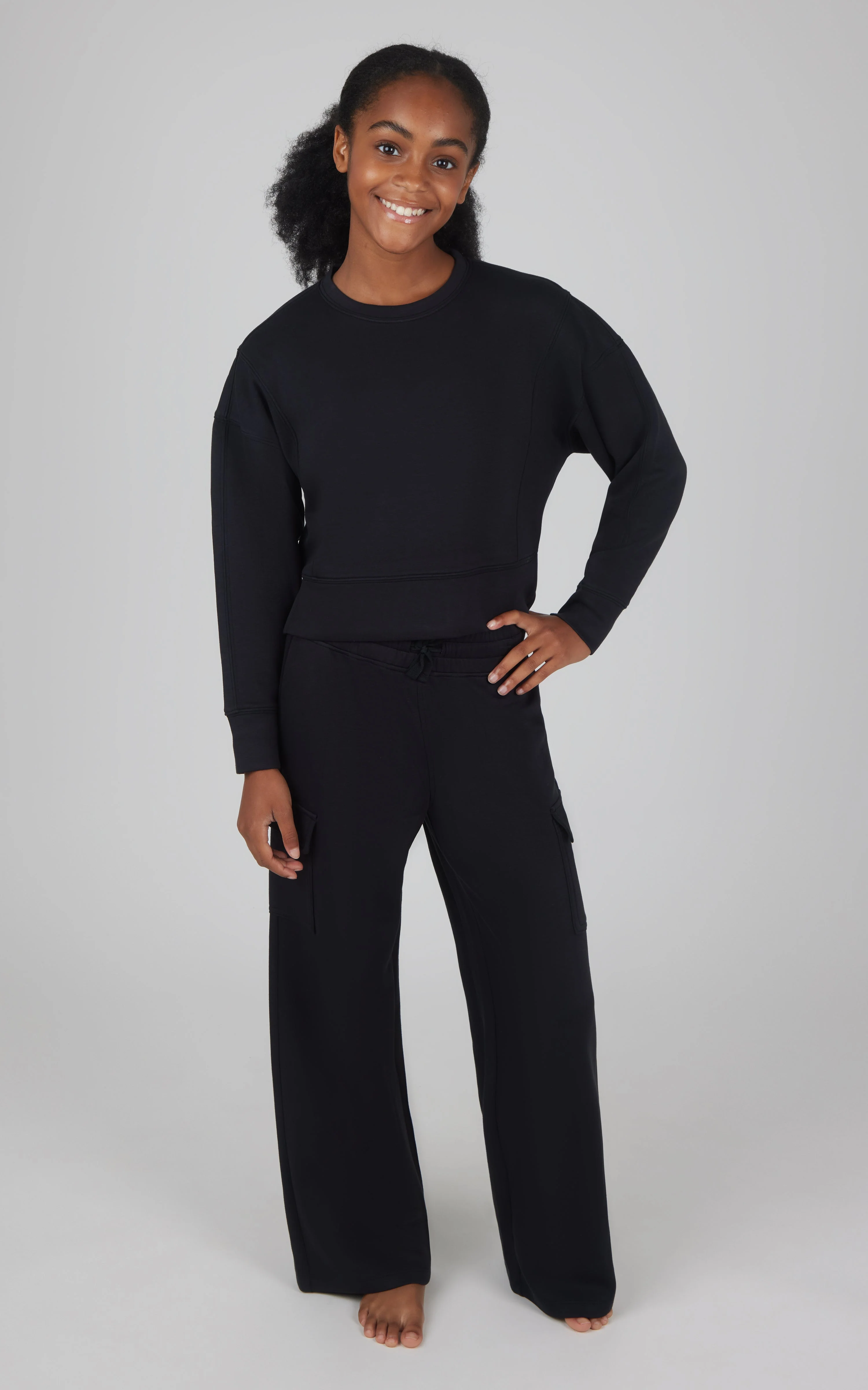 Girls 2 PC Softlite Cropped Pullover + Softlite Wide Leg Cargo Pant - Our Stone Story - Image 11
