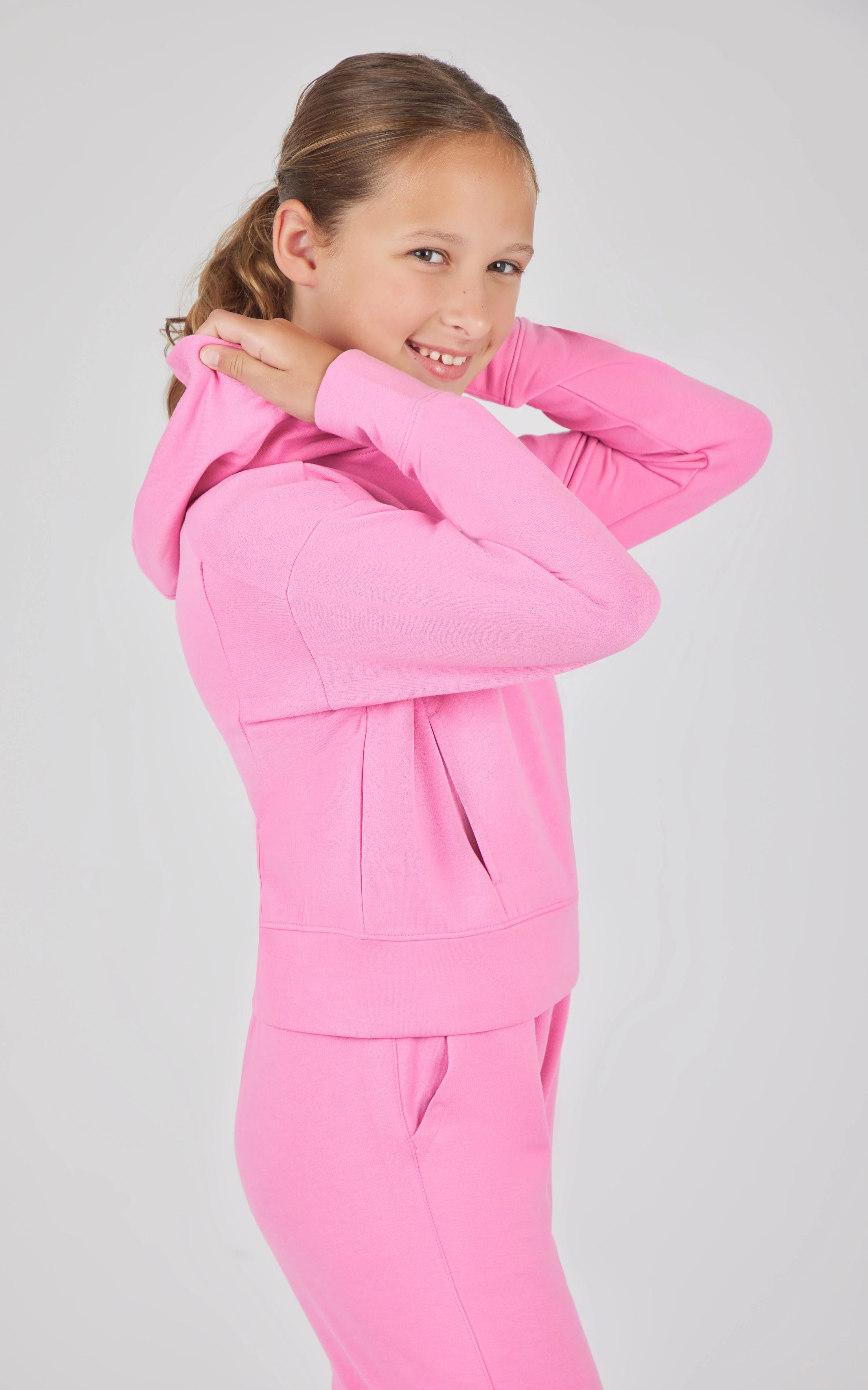 Girls 2 PC Terry Brushed Hoodie + Terry Brushed Jogger - Image 5
