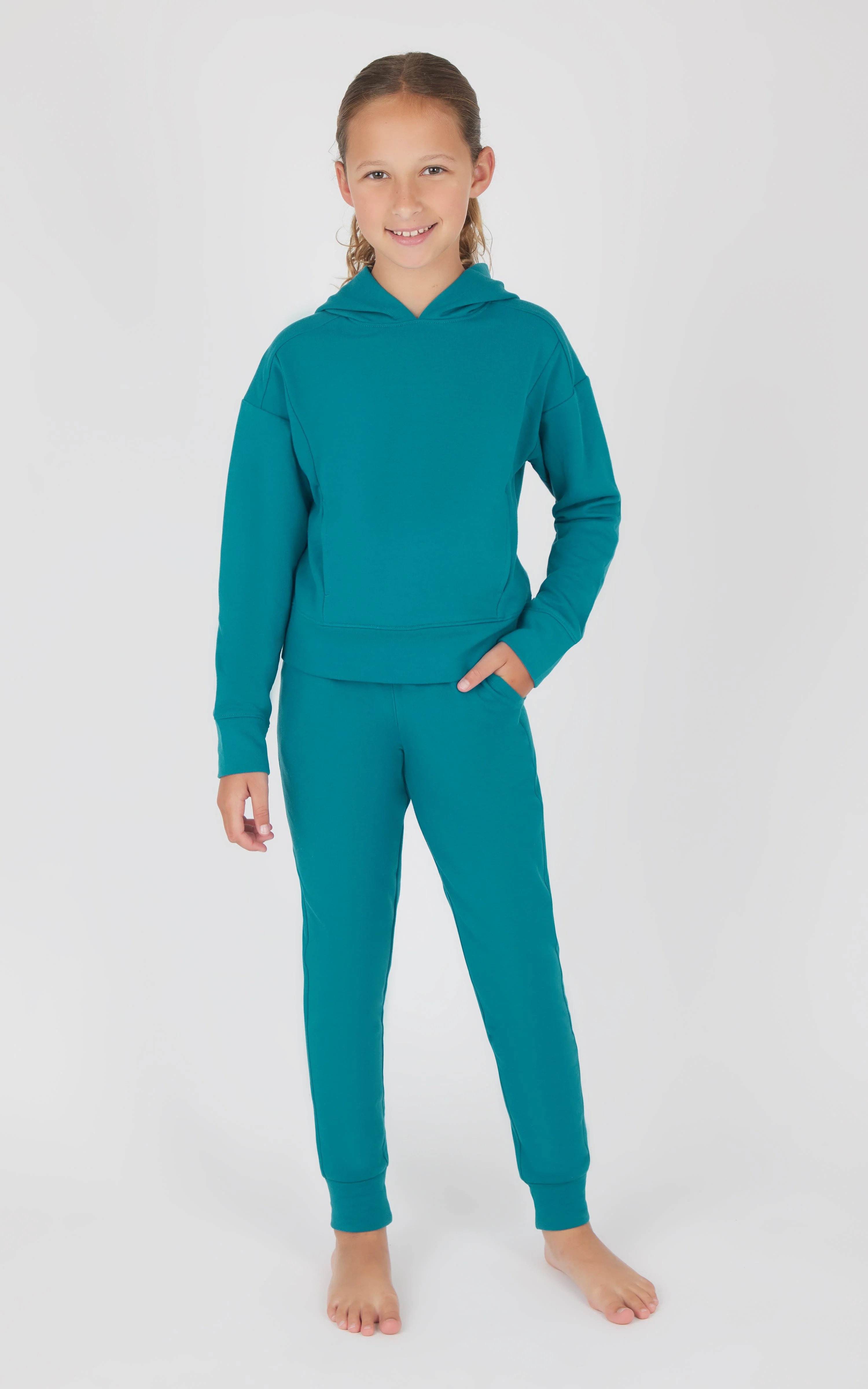 Girls 2 PC Terry Brushed Hoodie + Terry Brushed Jogger - Image 7