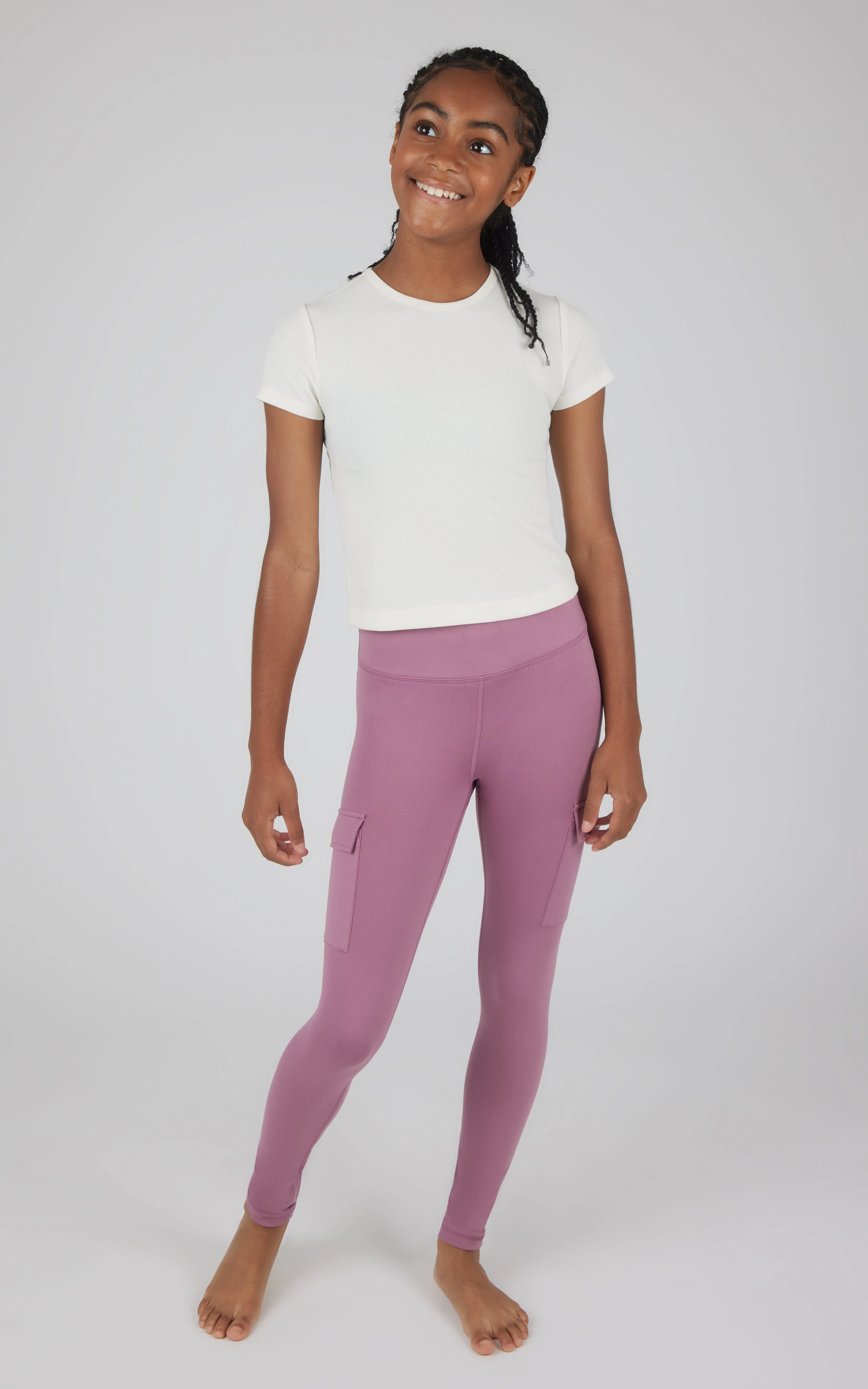 Girls 2 PK Interlock Everyday Cargo and Basic Legging - Image 2