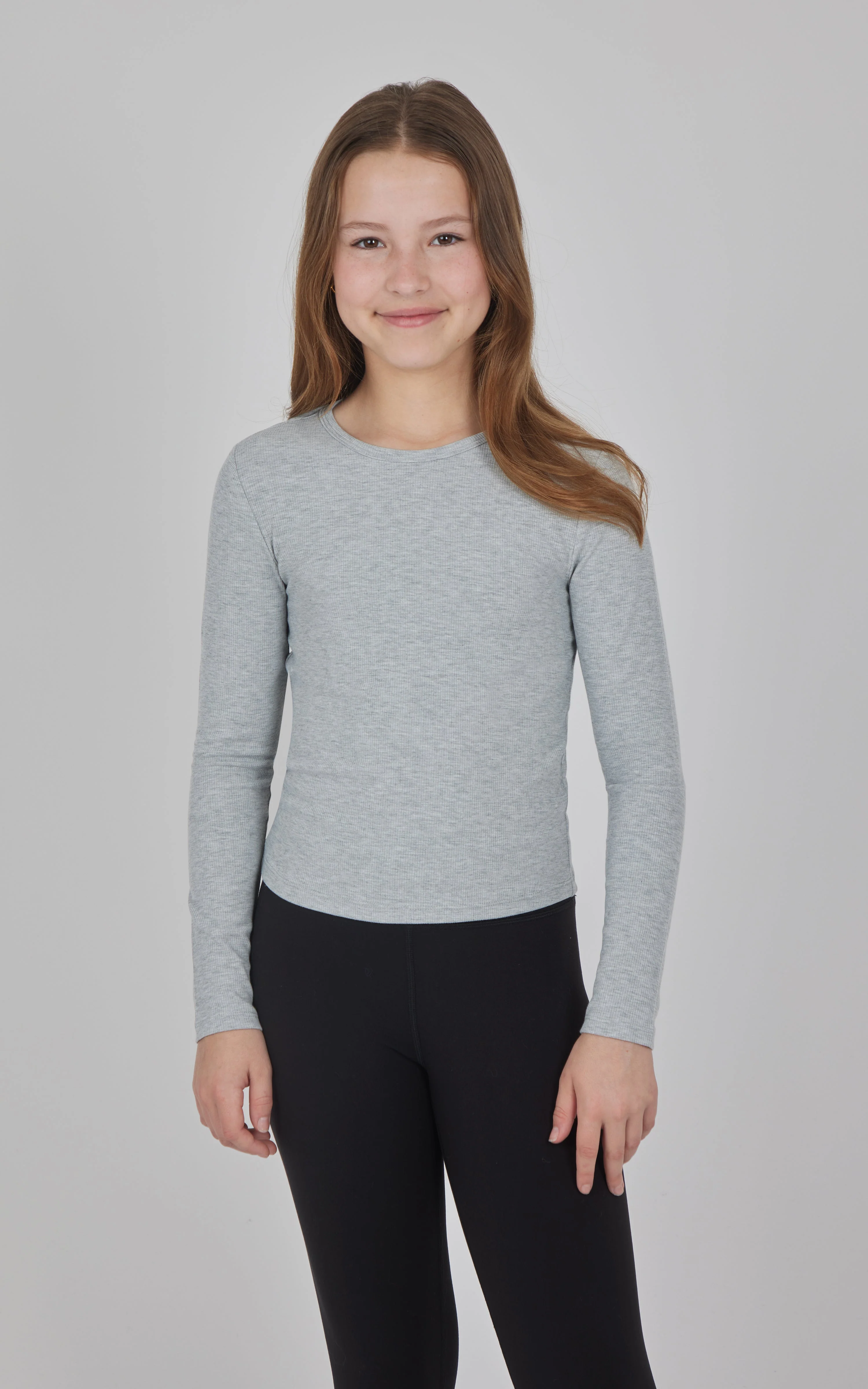 Girls 3 PK Ribbed Crew Neck Short Sleeve Shirt + Ribbed Crew Neck Long Sleeve Shirt - Image 21
