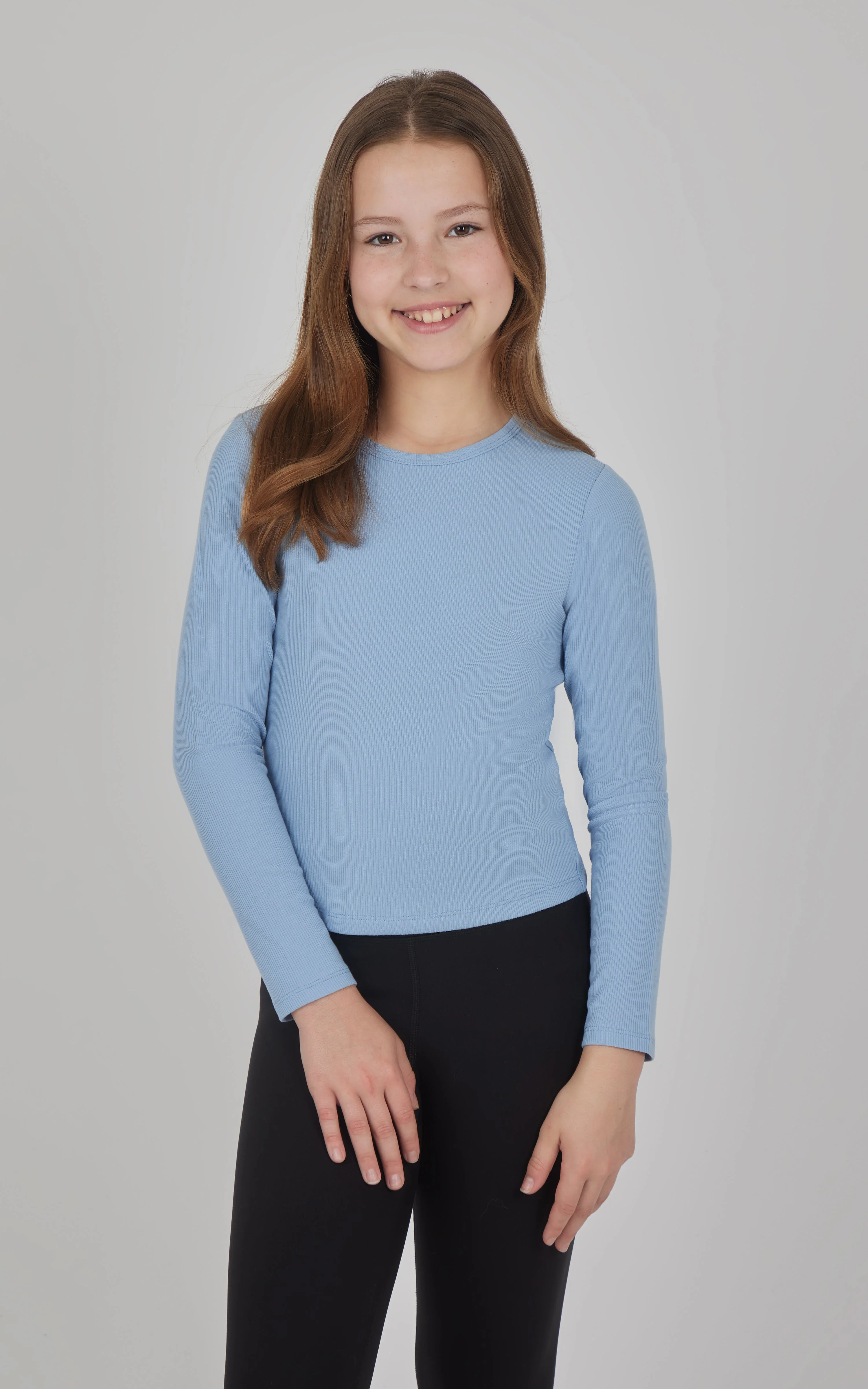 Girls 3 PK Ribbed Crew Neck Short Sleeve Shirt + Ribbed Crew Neck Long Sleeve Shirt - Image 23