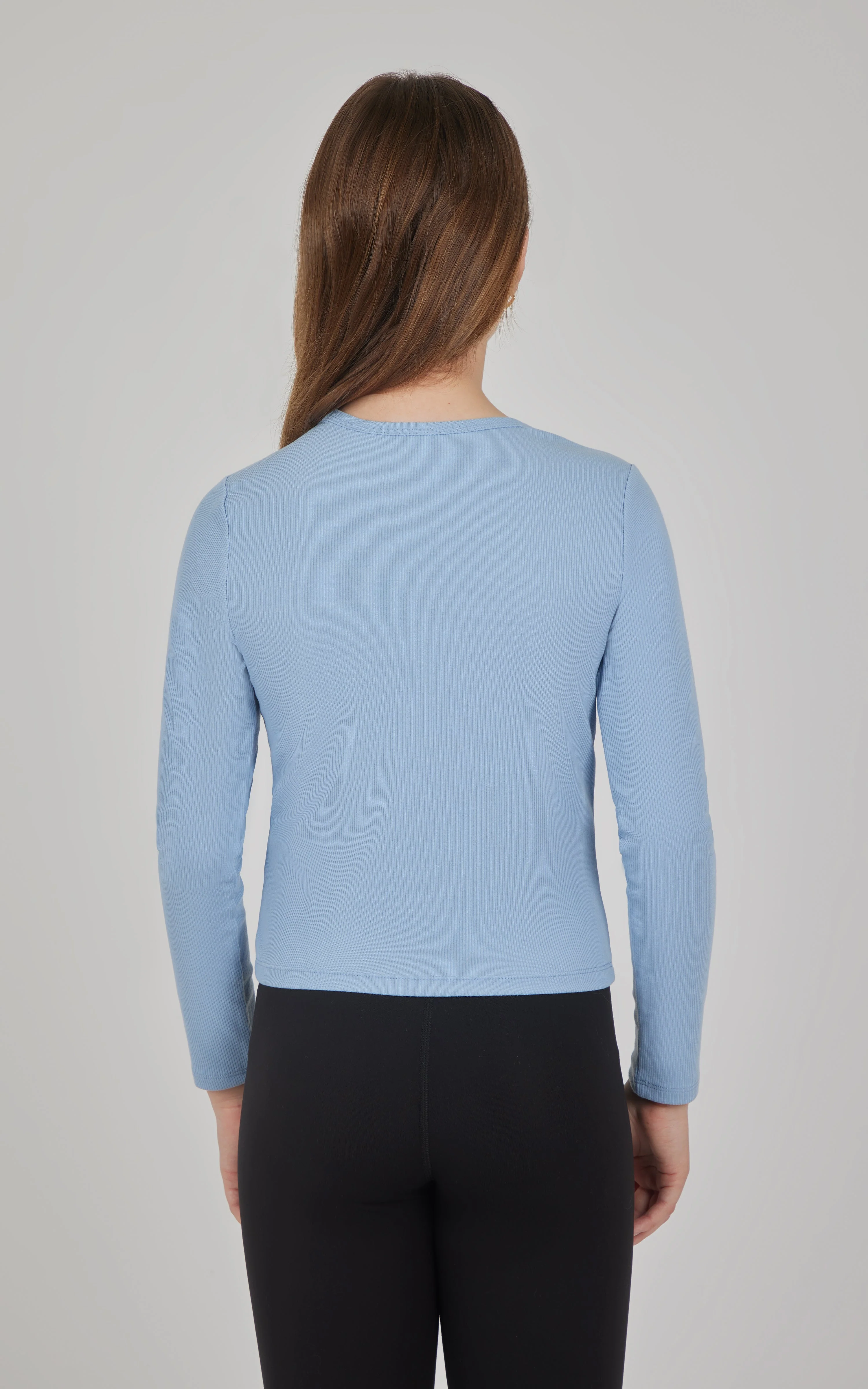Girls 3 PK Ribbed Crew Neck Short Sleeve Shirt + Ribbed Crew Neck Long Sleeve Shirt - Image 24