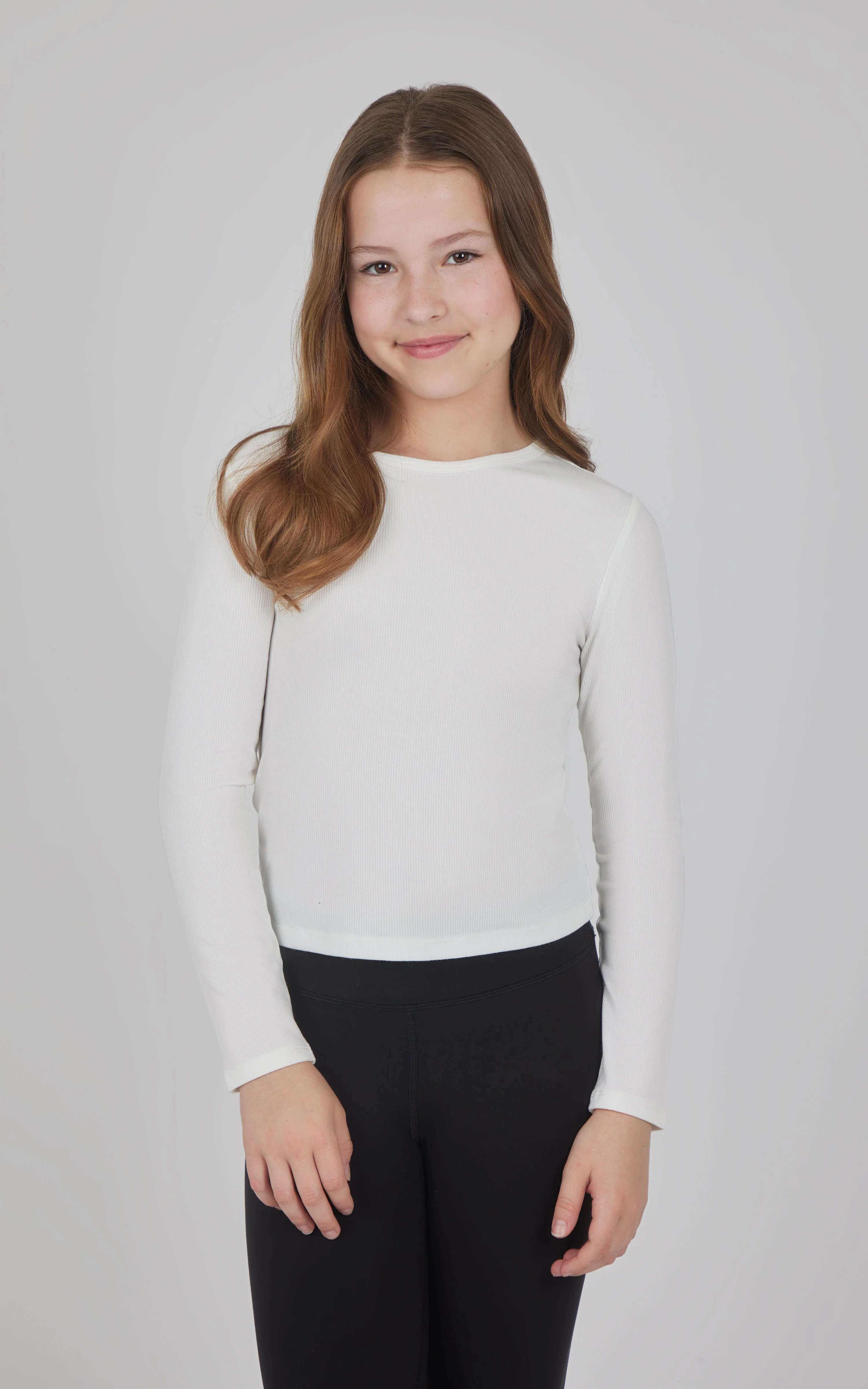Girls 3 PK Ribbed Crew Neck Short Sleeve Shirt + Ribbed Crew Neck Long Sleeve Shirt - Image 26
