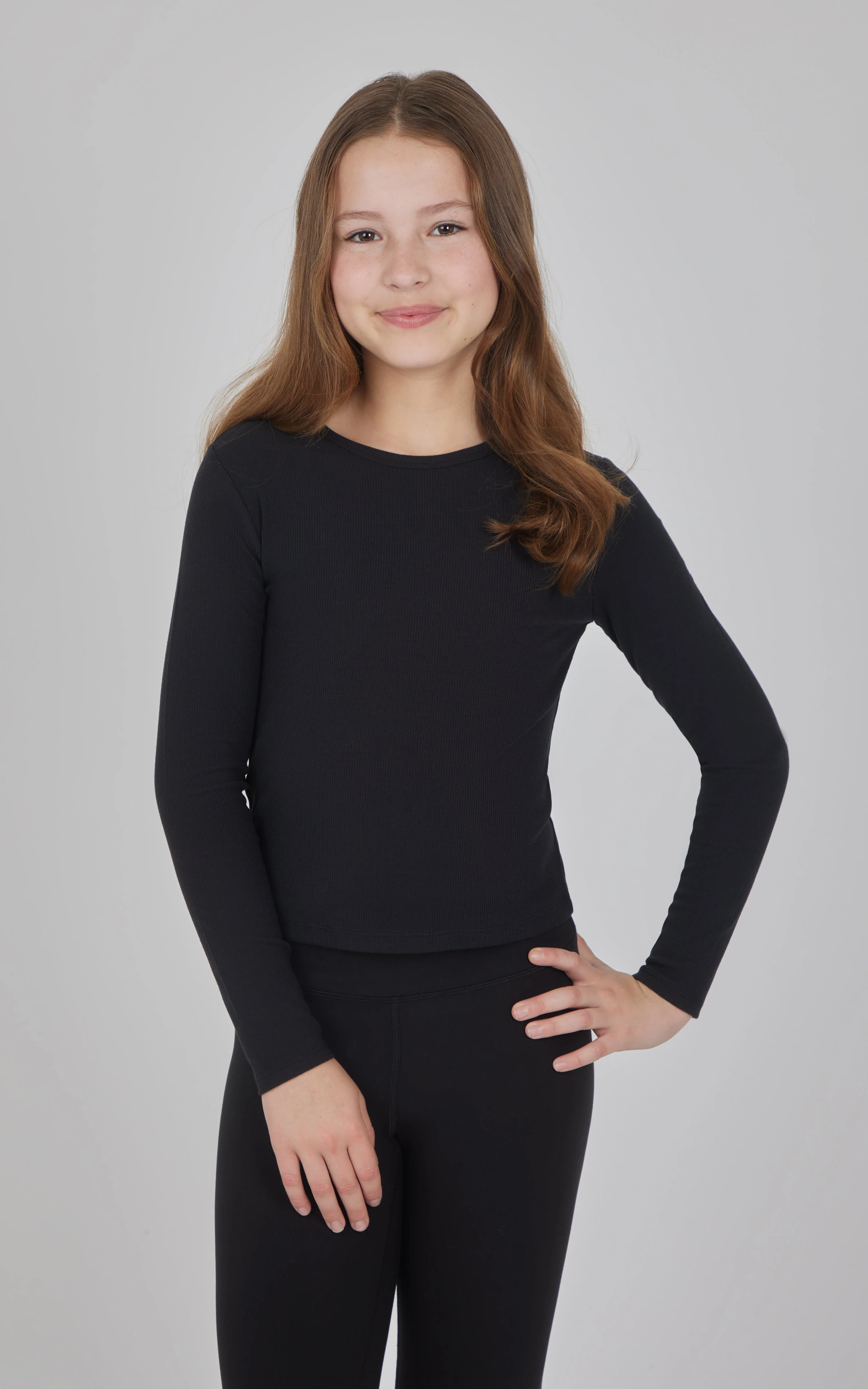 Girls 3 PK Ribbed Crew Neck Short Sleeve Shirt + Ribbed Crew Neck Long Sleeve Shirt - Image 28