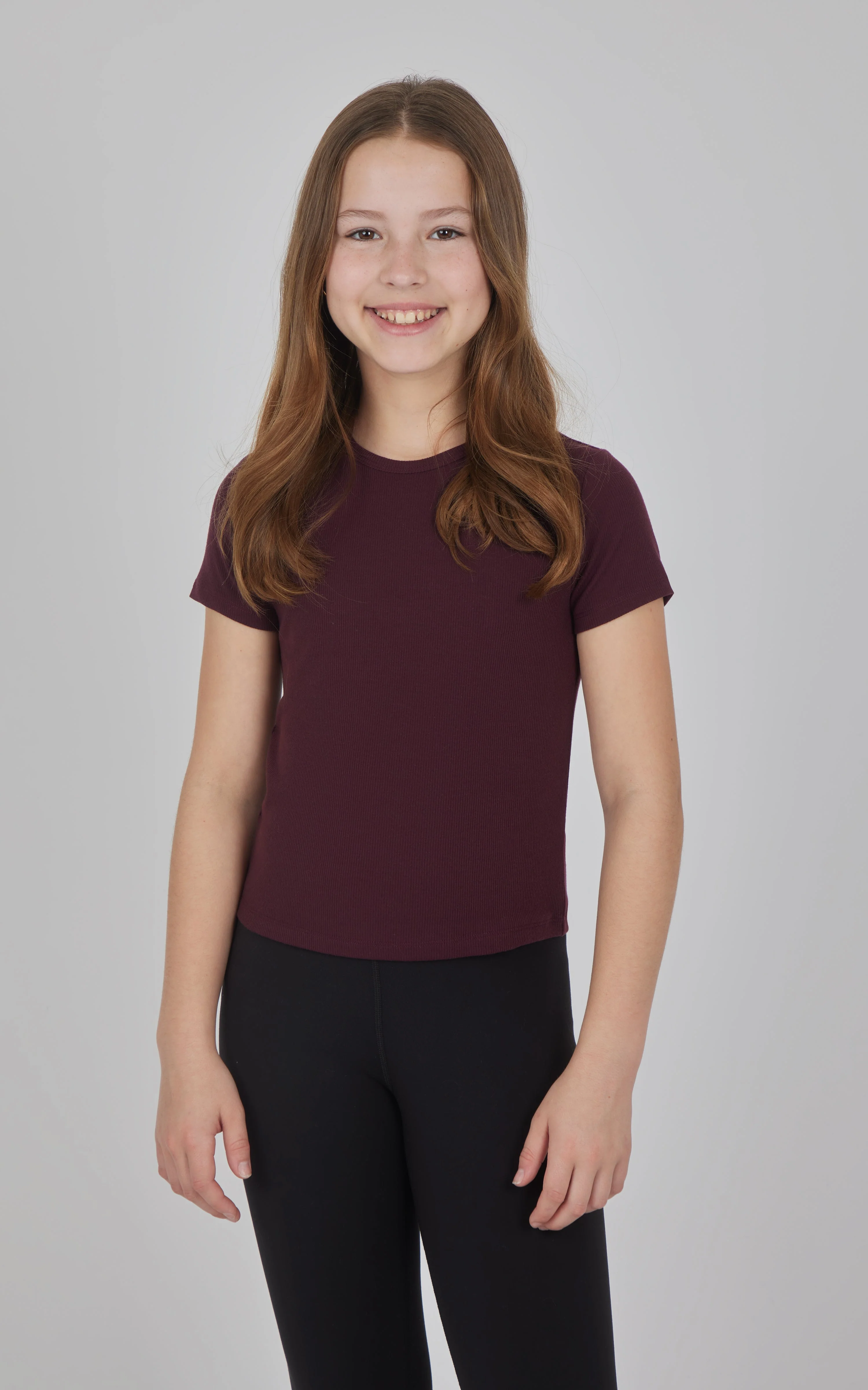 Girls 3 PK Ribbed Crew Neck Short Sleeve Shirt + Ribbed Crew Neck Long Sleeve Shirt - Image 30