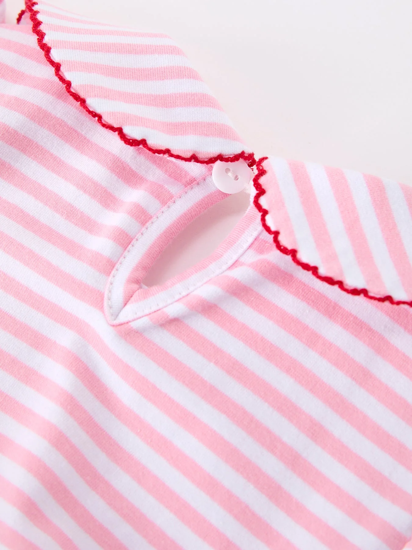 Girls Back To School Apple Applique Twirl Dress Ruffle Petal Collar - Image 4