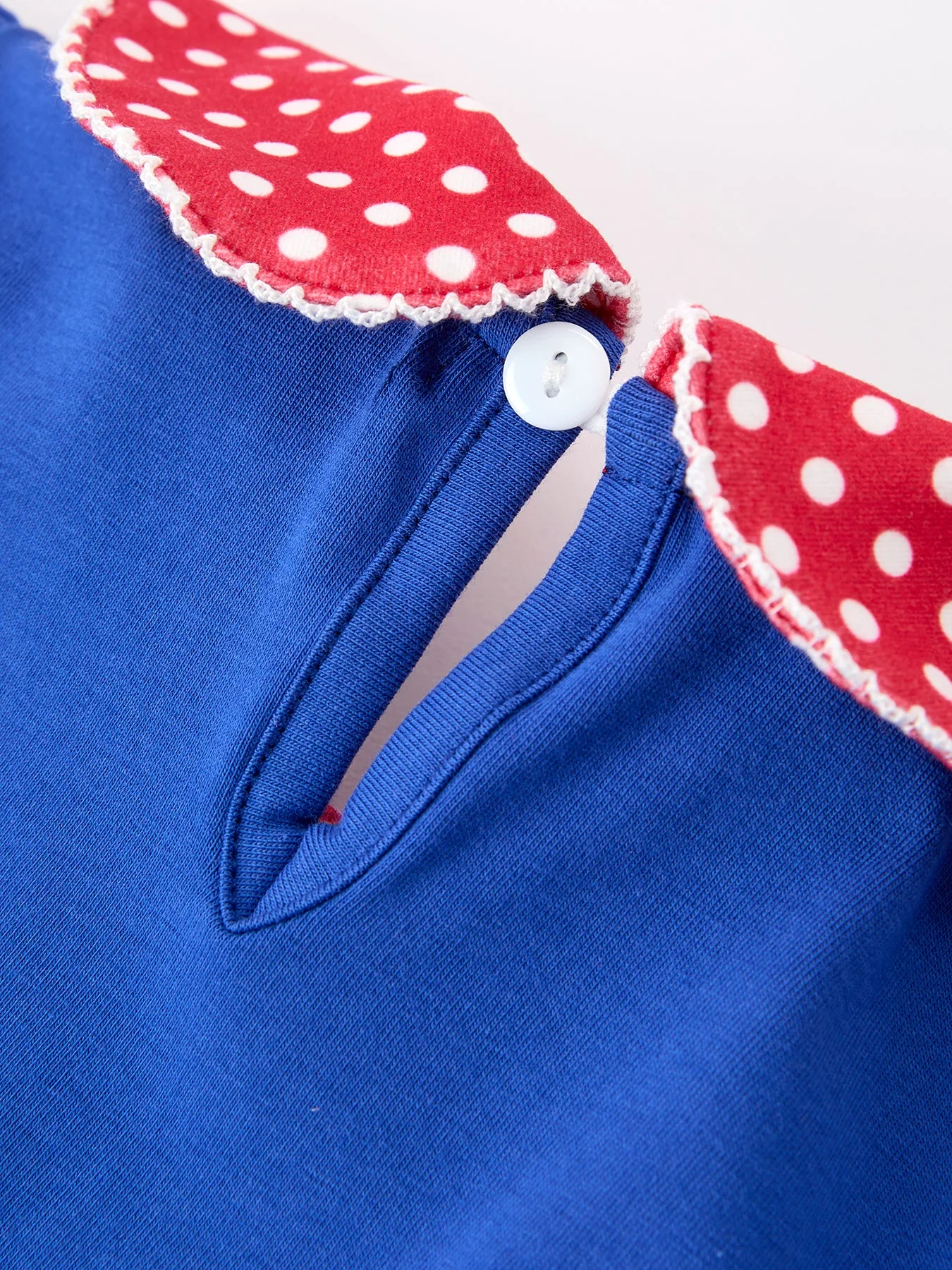 Girls Back To School Apple Polka Dot Petals Collar Bow Dress - Image 5