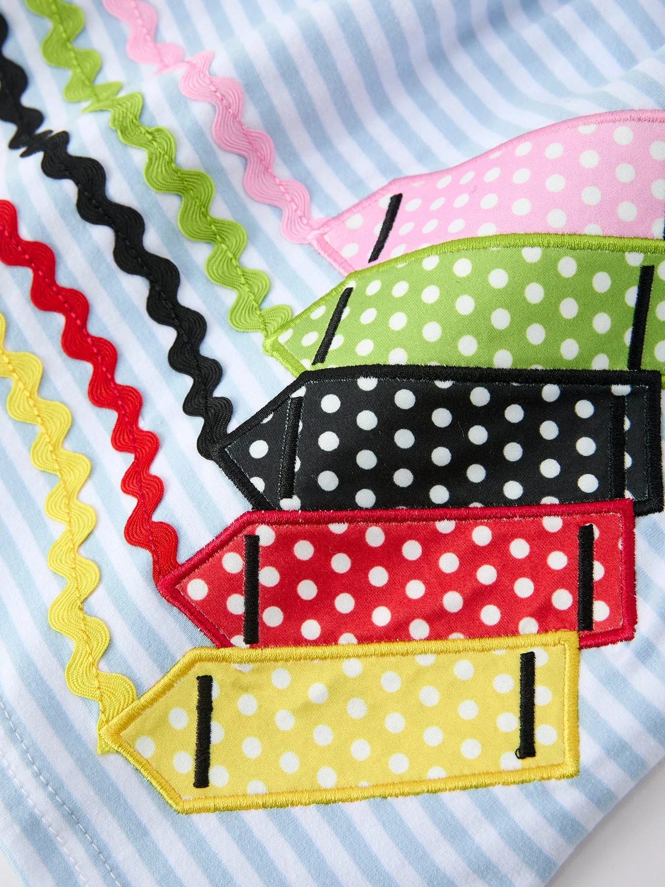 Girls Back To School Crayon Dress Ruffle Petal Collar Applique - Image 11