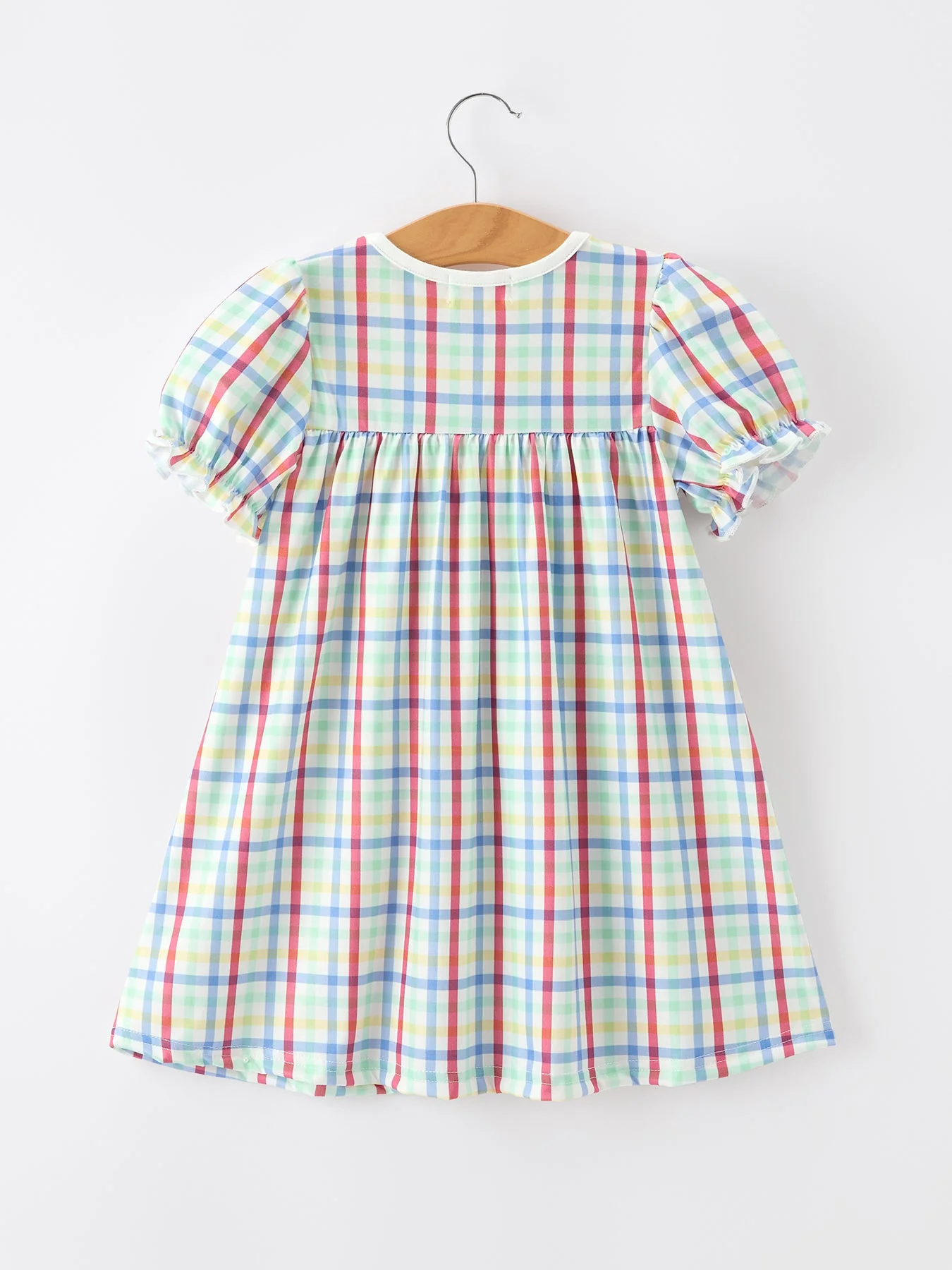 Girls Back To School Dog Plaid Twirl Dress - Image 2