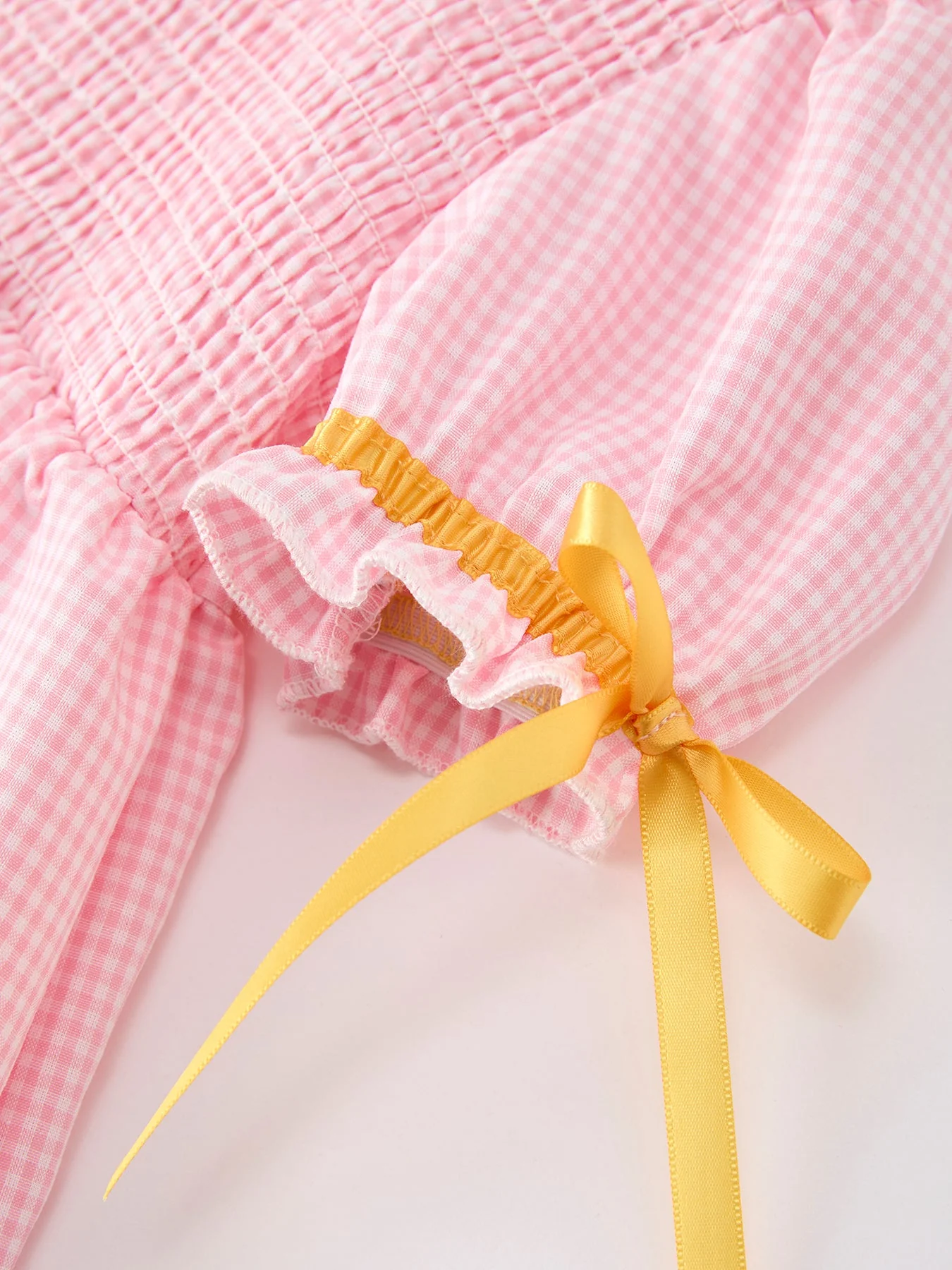 Girls Back To School Pencil Twirl Dress Bow Applique Smocked - Image 10