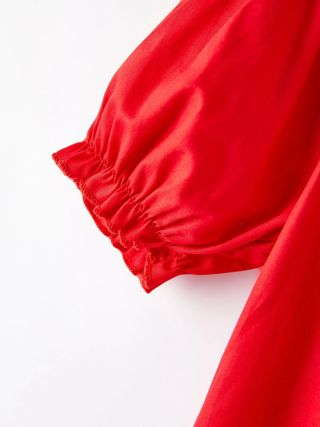 Girls Bow Smocking Embroidered Red Dress - Image 5