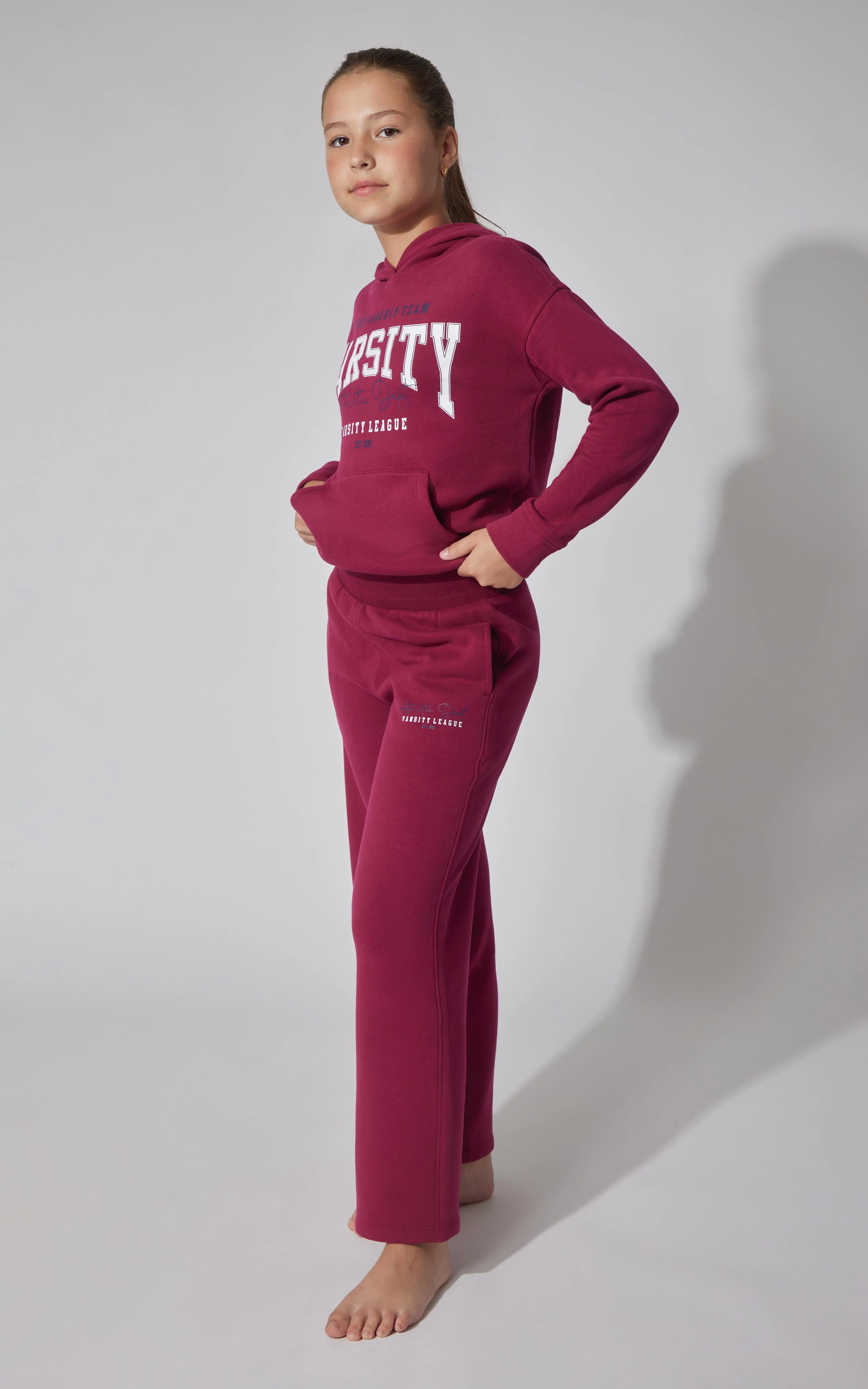 Girls Fleece Campus Wide Leg Pant - Image 3