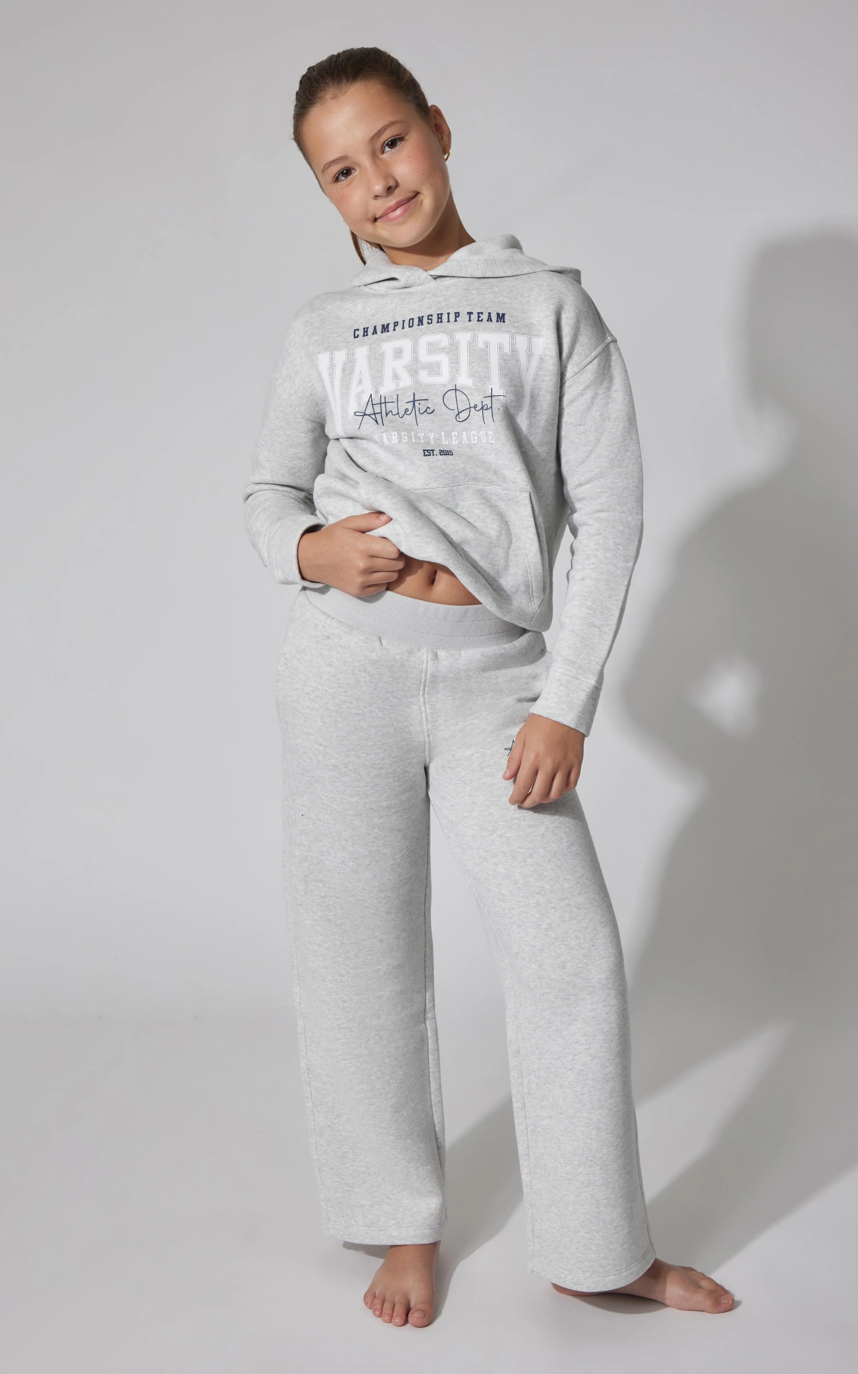 Girls Fleece Campus Wide Leg Pant - Image 5