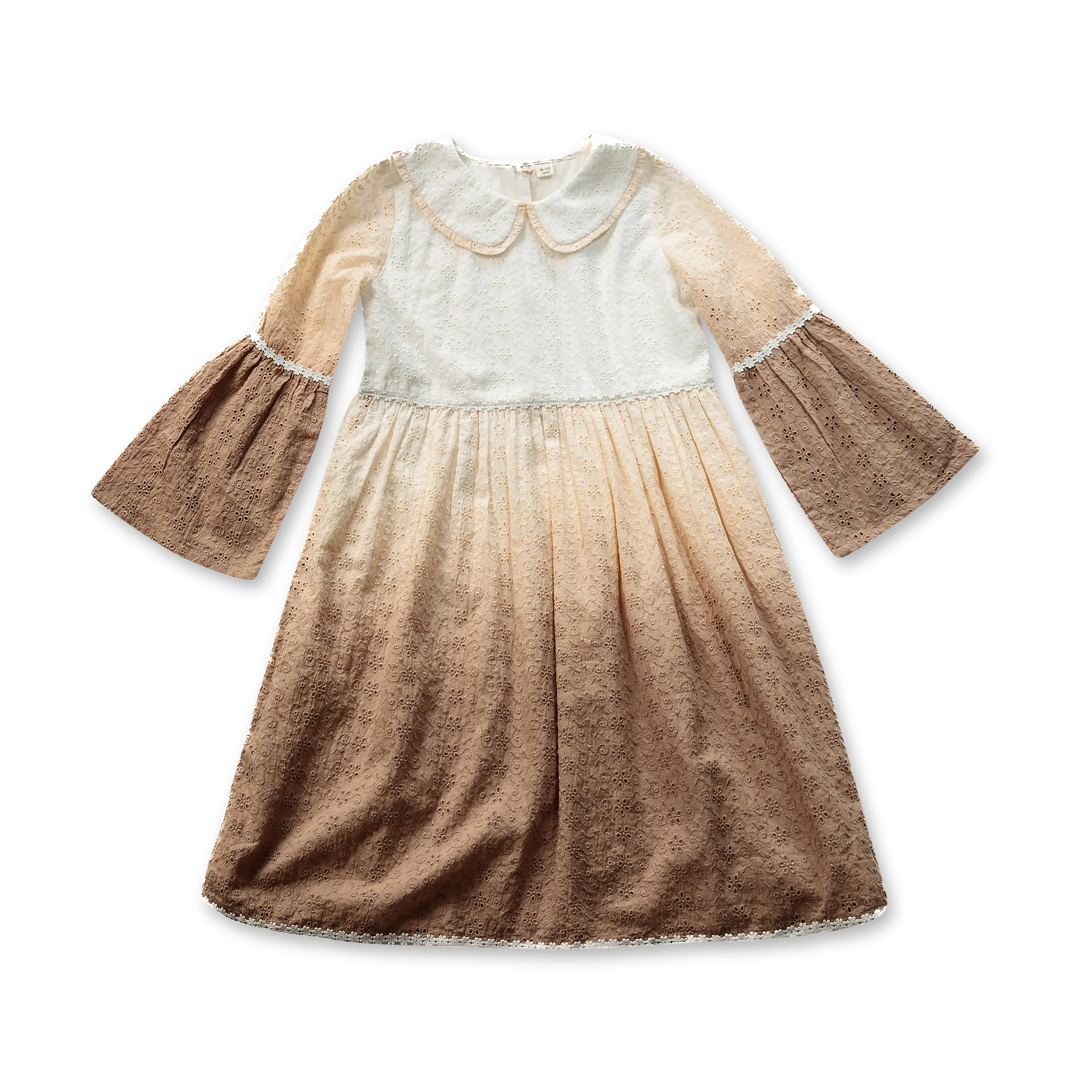 Girls Latte Lace Dress - Image 4