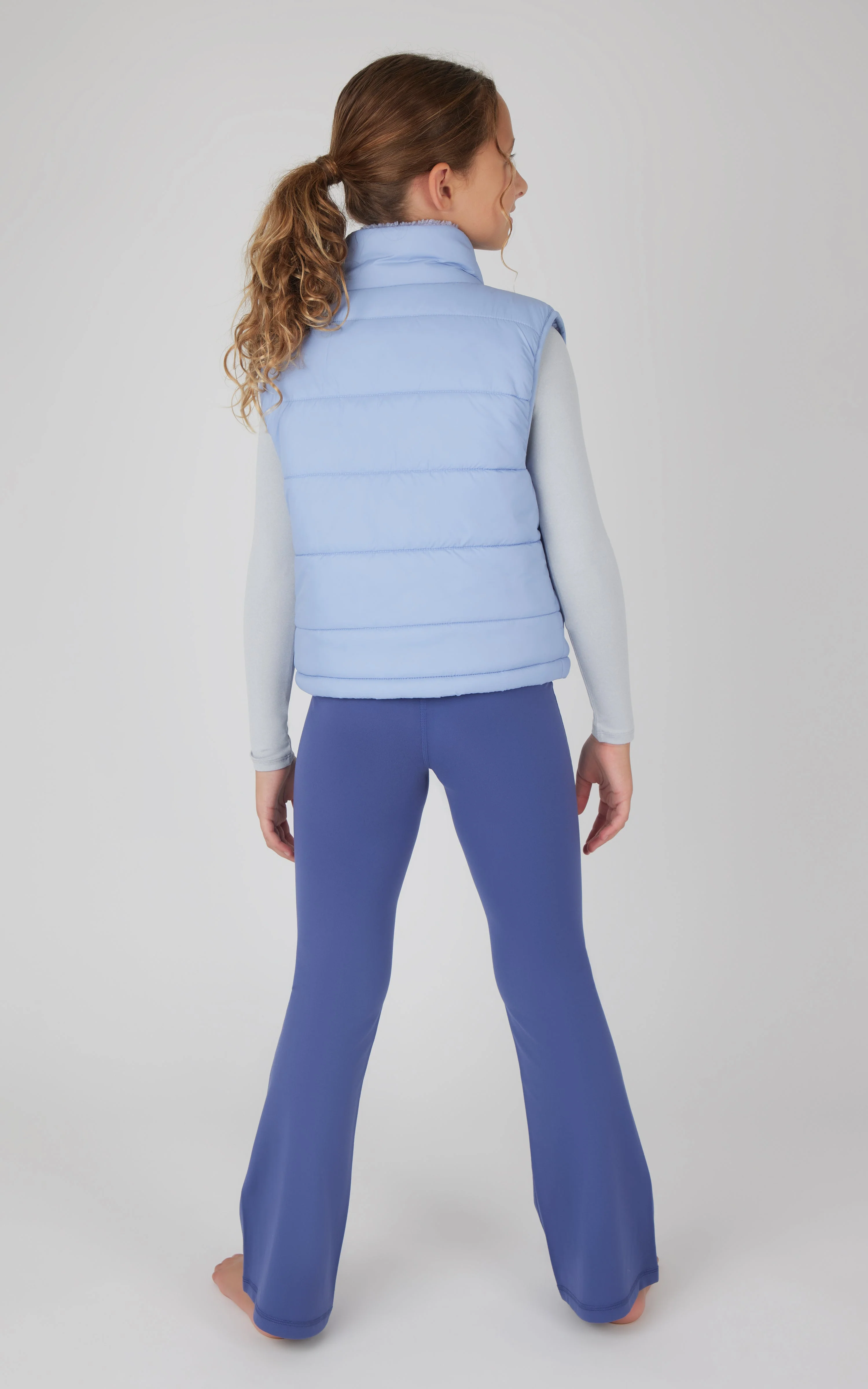 Girls Quilted Vest & Super Soft Top & Flare Legging Set - Image 26