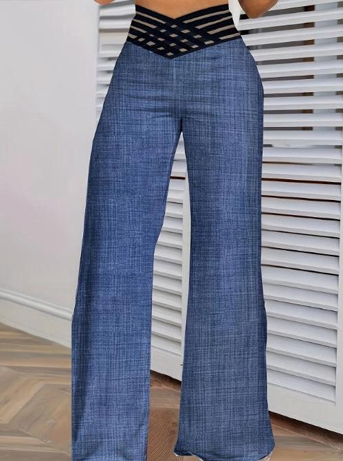 Girls' Solid Color Hollow High Waist Slimming Fashion Versatile Home Clothes Pants - Image 4