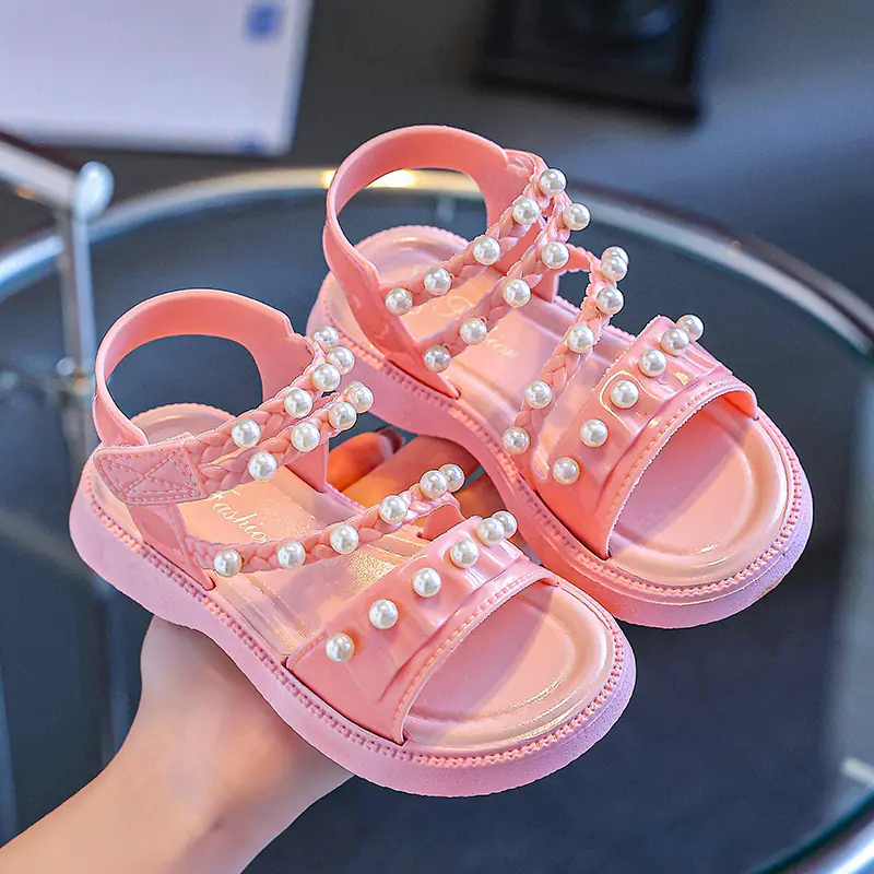 Girls' Summer Sandals with Pearls - Non-Slip Princess Shoes - Image 16