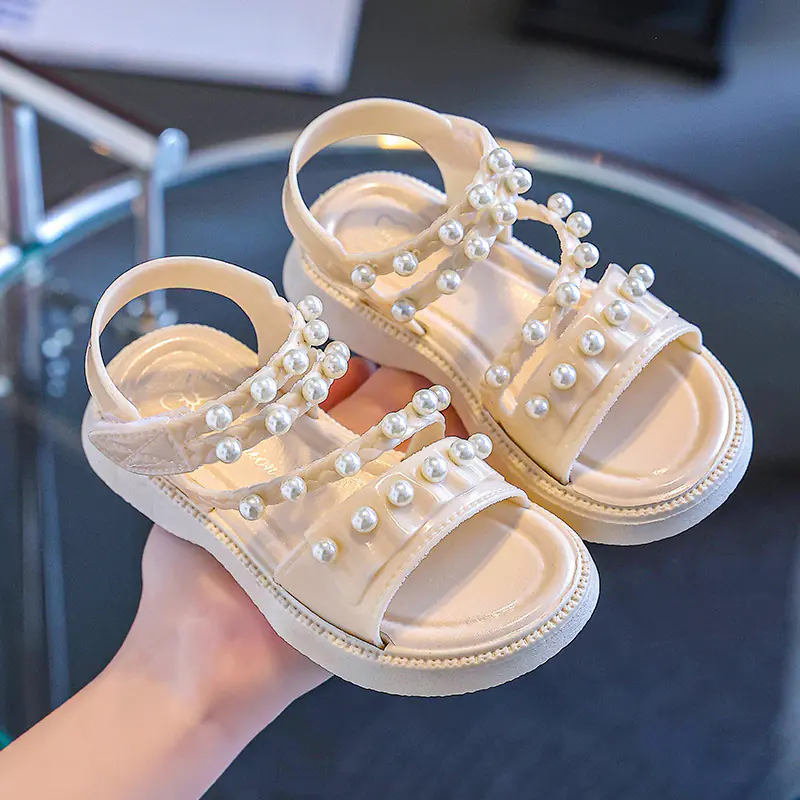 Girls' Summer Sandals with Pearls - Non-Slip Princess Shoes - Image 28