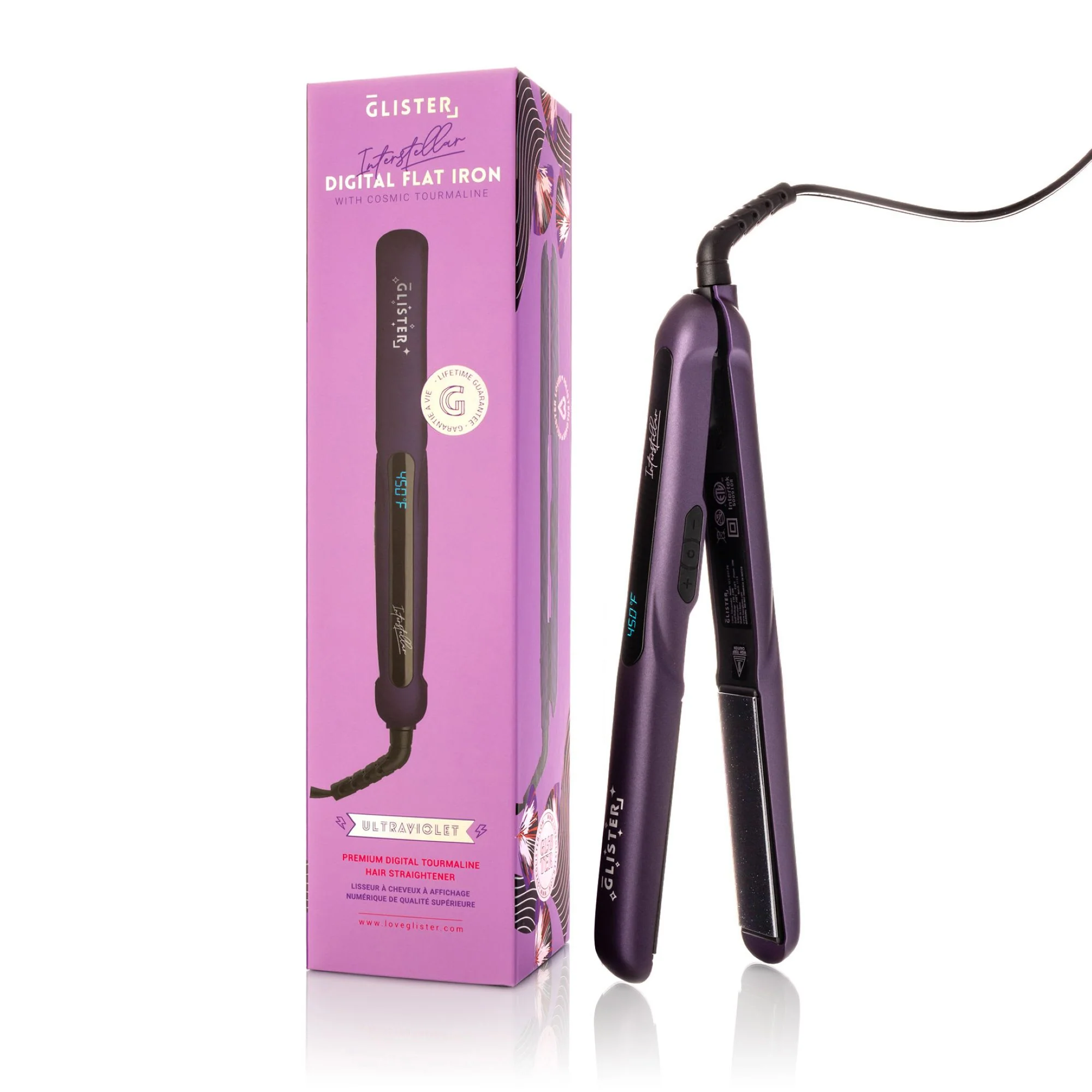 GLISTER - Interstellar 1.25” Digital Flat Iron Hair Straightener with Tourmaline Plates & Adjustable Temperature - Image 3