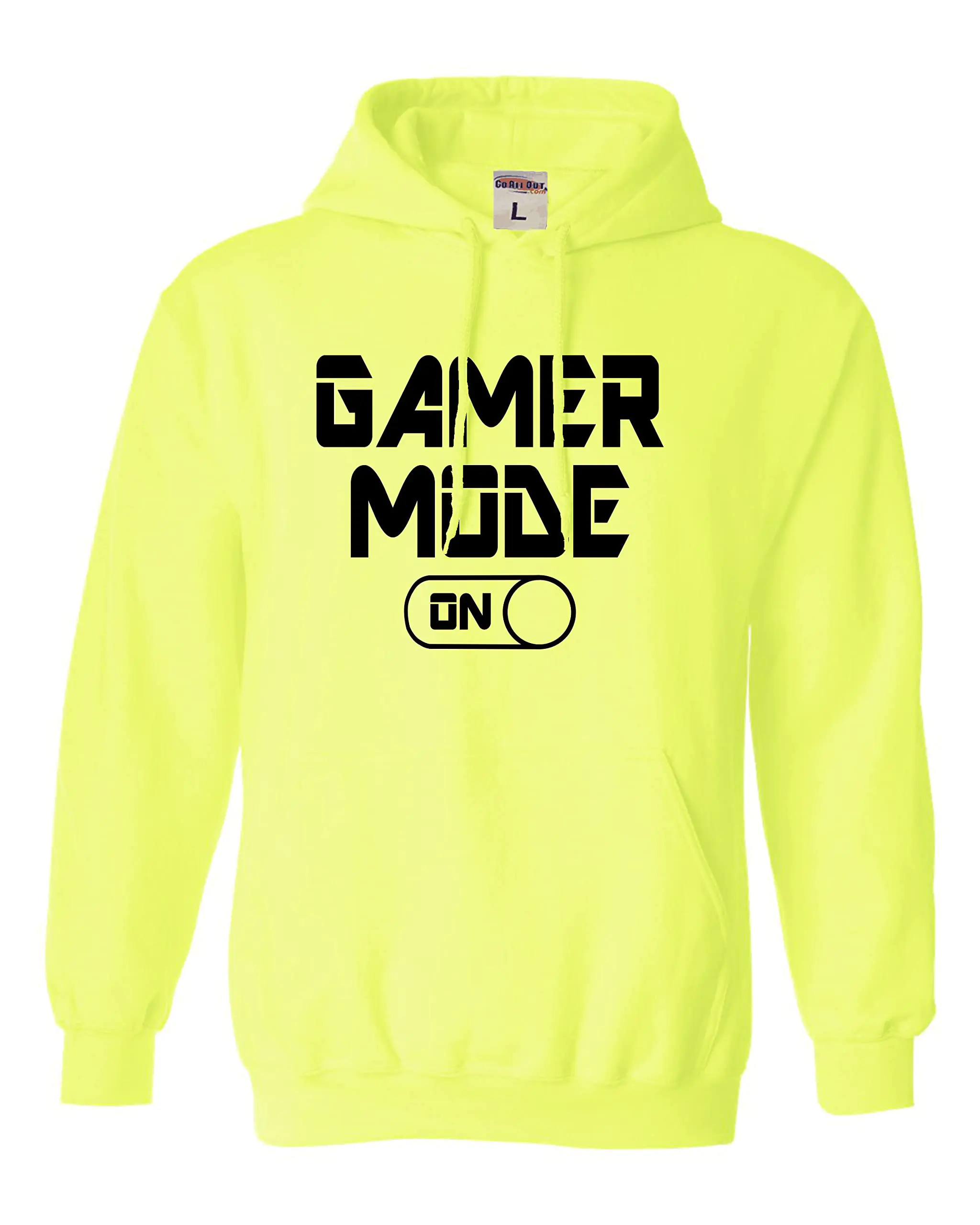 Go All Out 4X-Large Safety Green Mens Gamer Mode On Funny Gift For Gaming Lovers Sweatshirt Hoodie
