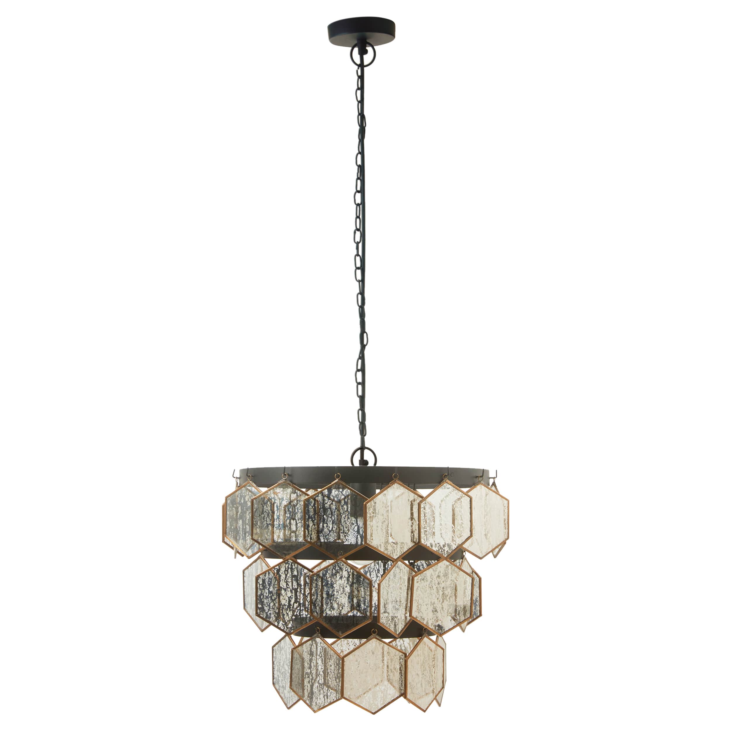 River of Goods Gold and Glass Honeycomb Hanging Lamp - Image 7