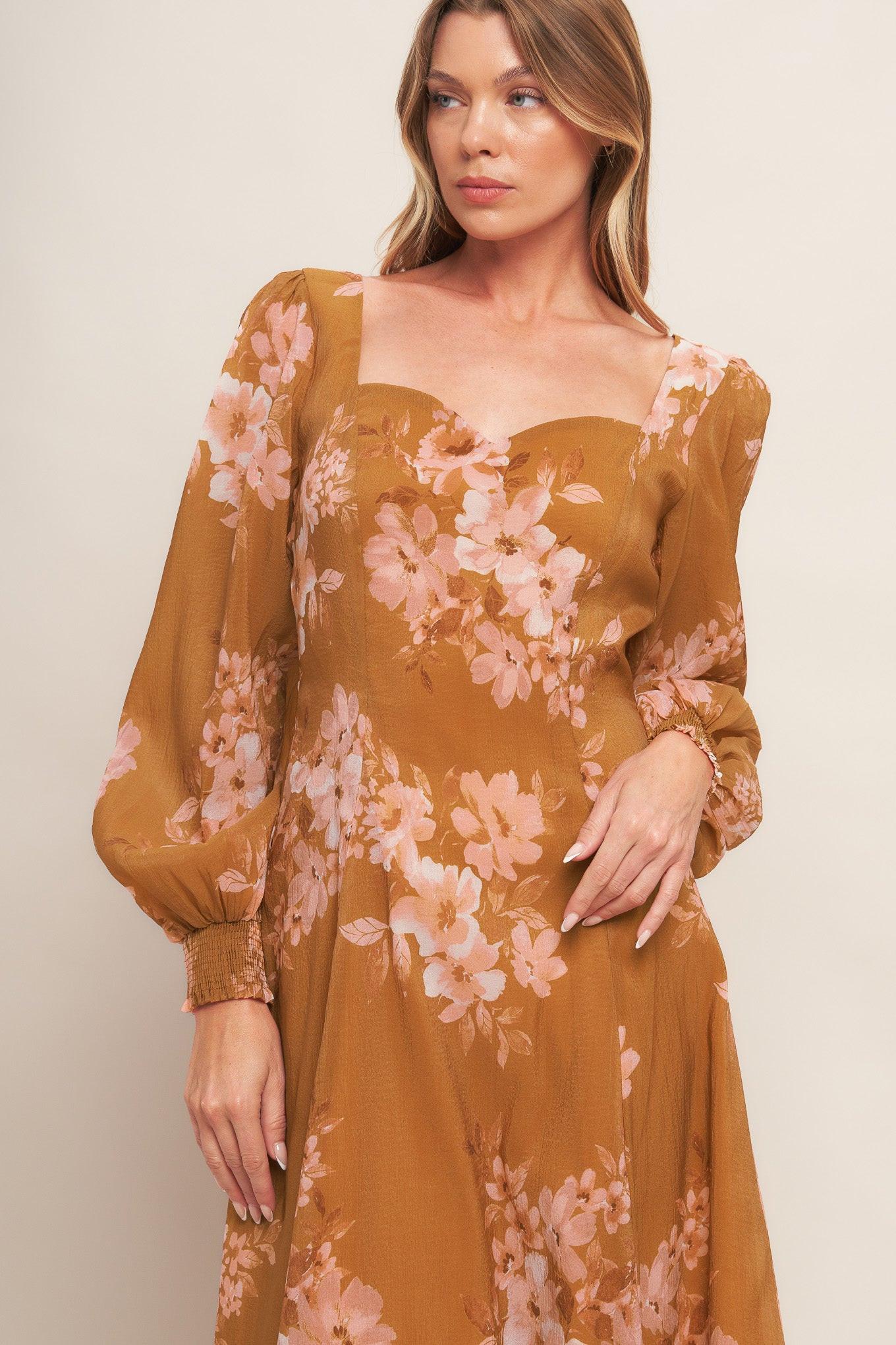 Golden Blossom Woven Ankle Dress - Image 6