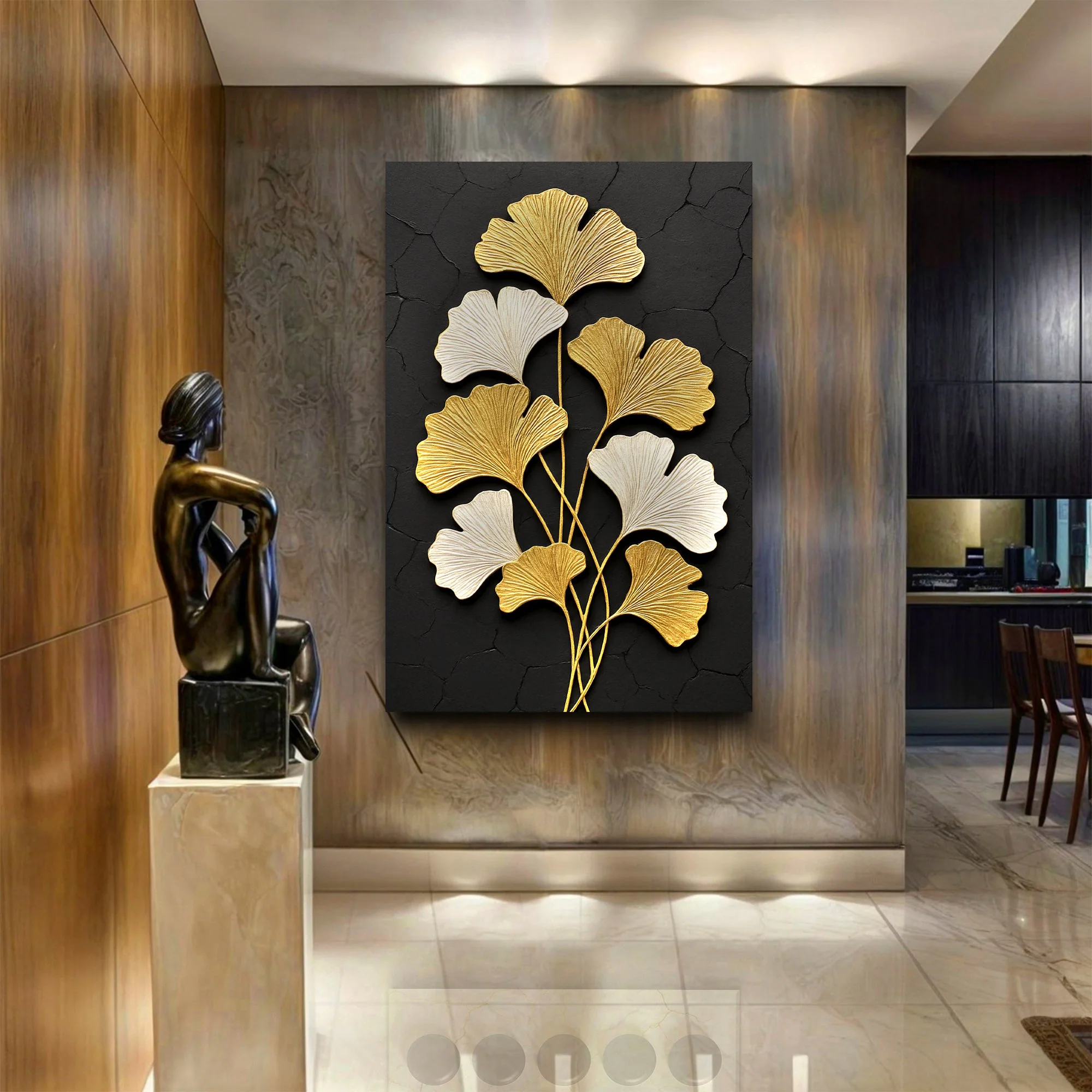 Golden Ginkgo Wall Art - Image 3