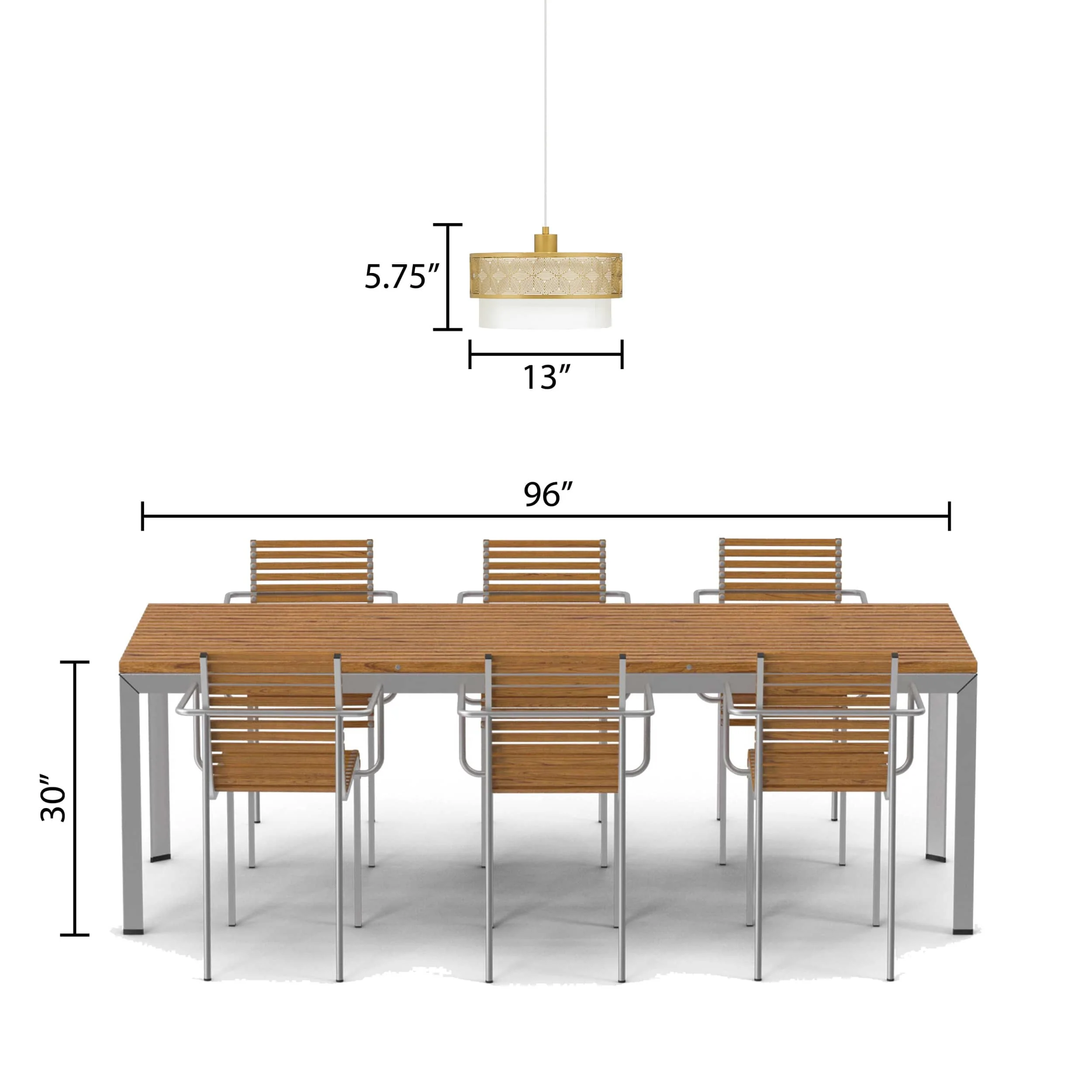 River of Goods Hanging Lamp - Gold & White - Image 6