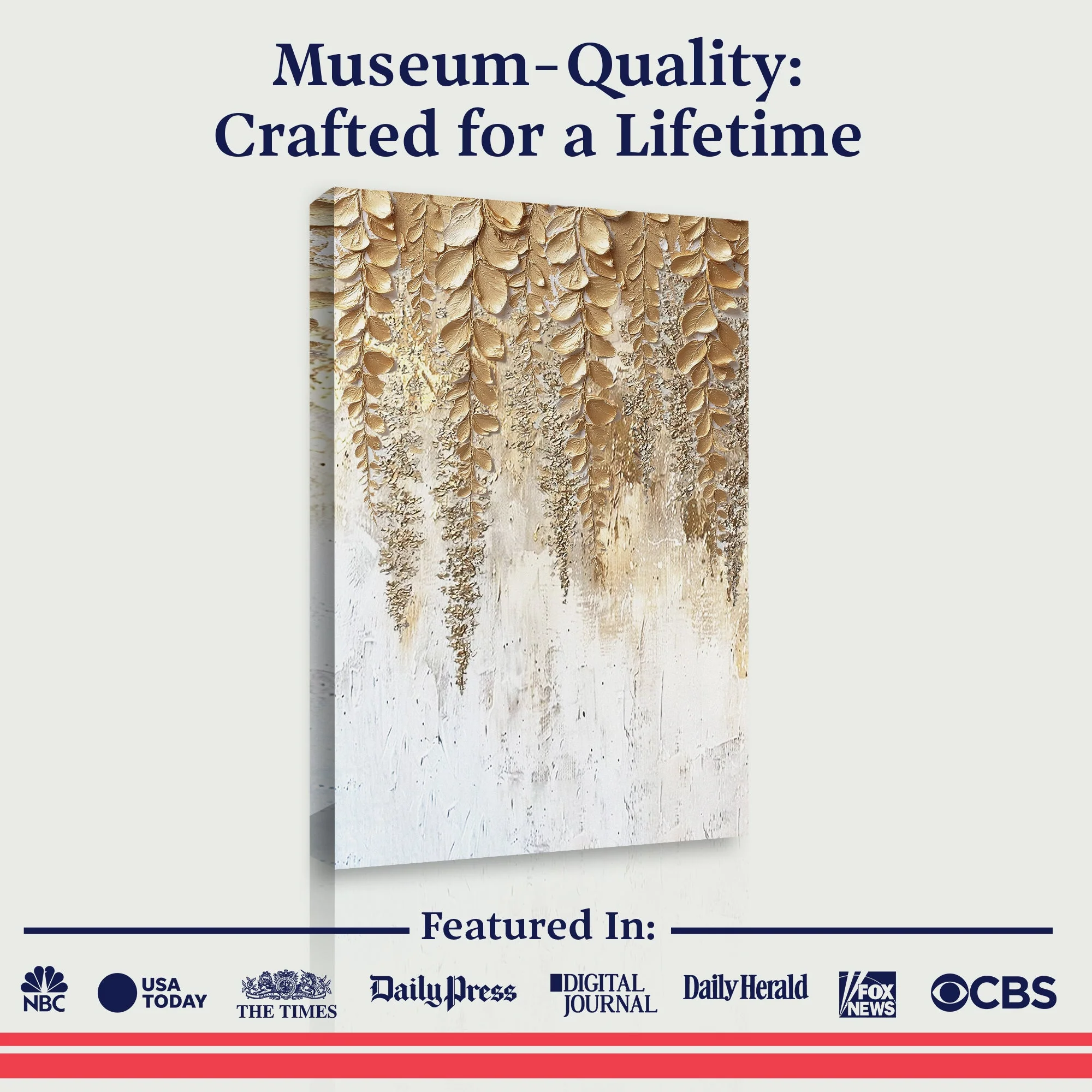 Golden Wisteria Wall Art - Image 6
