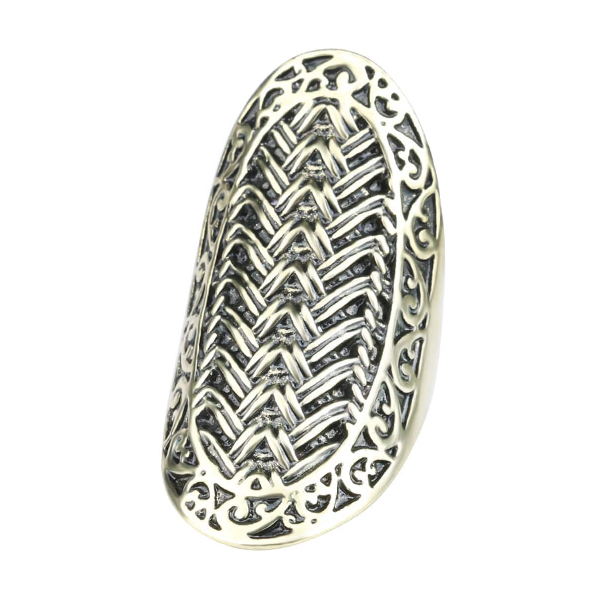 Goldtone Weaving Band Ring - Image 4