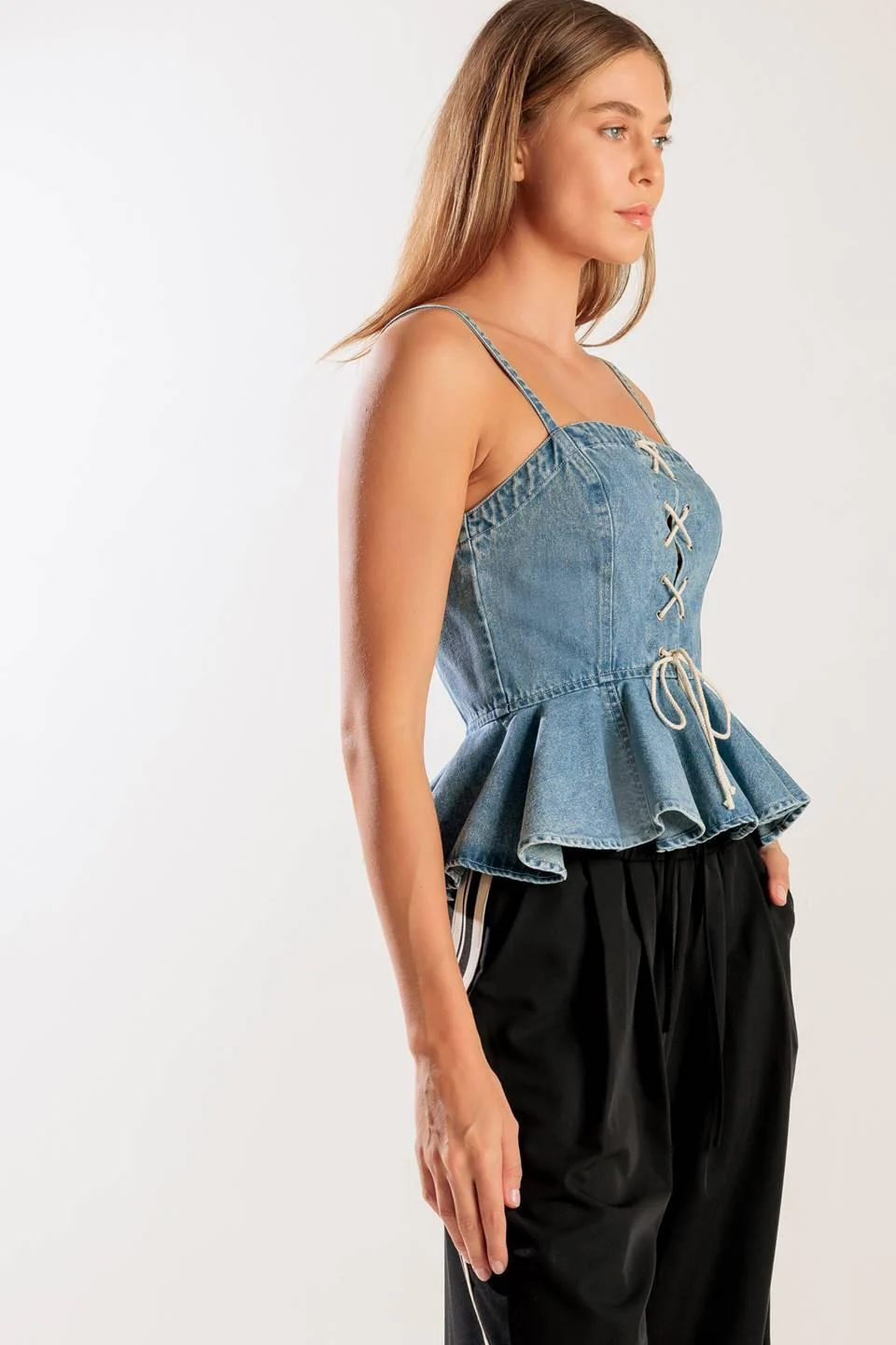 Grand Entrance Indigo Denim Top - Image 7