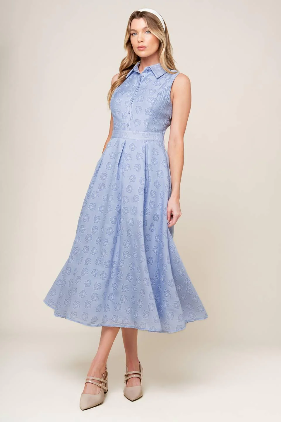 Grand Entrance Woven Midi Dress - Image 5