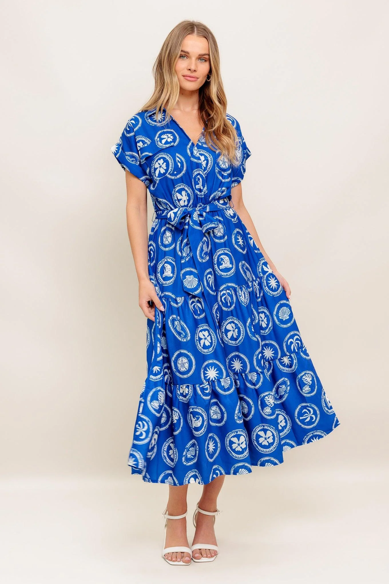 Greek Isle Medallion Woven Midi Dress - Image 4