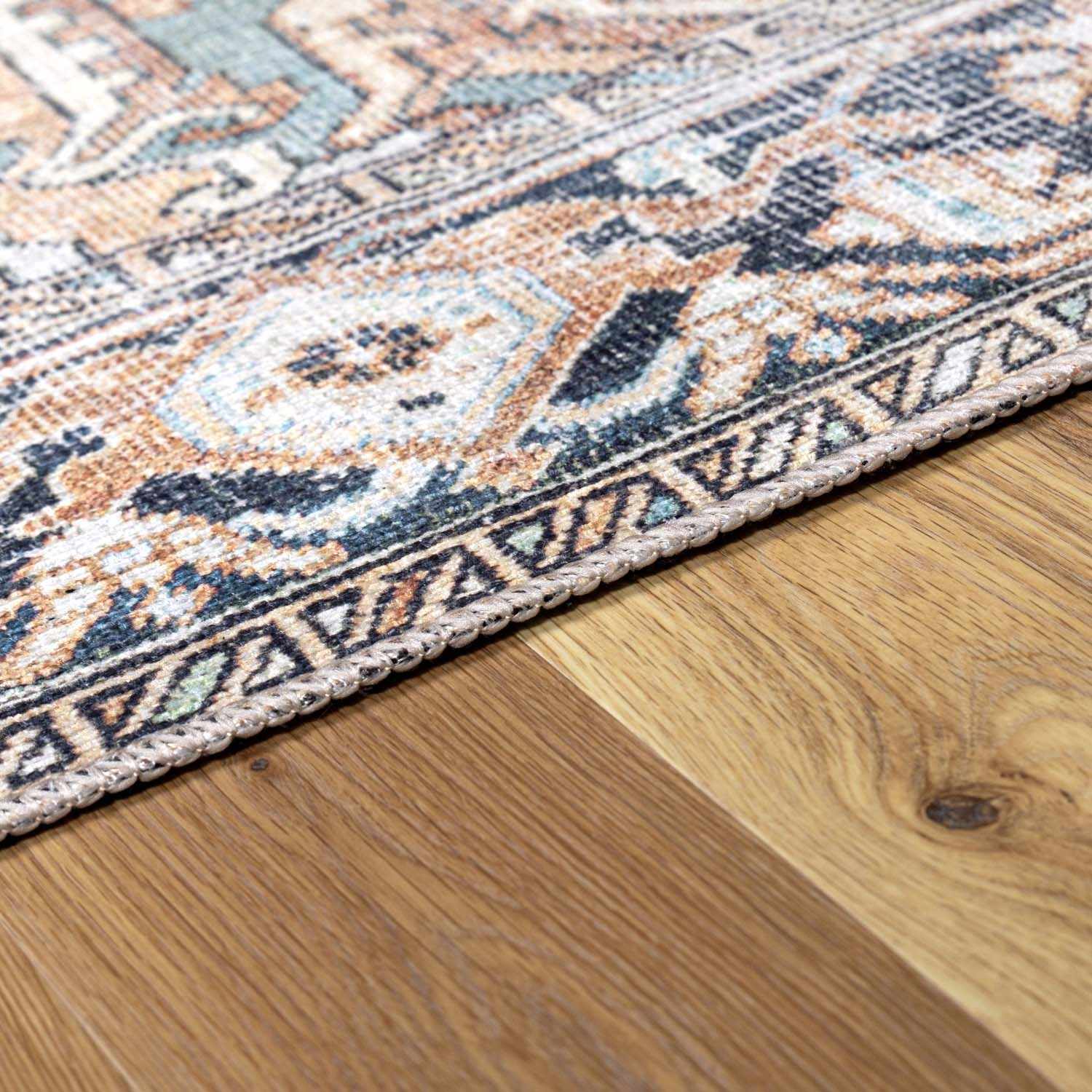 Green Nisa Tumble Dry Washable Rug - Image 9