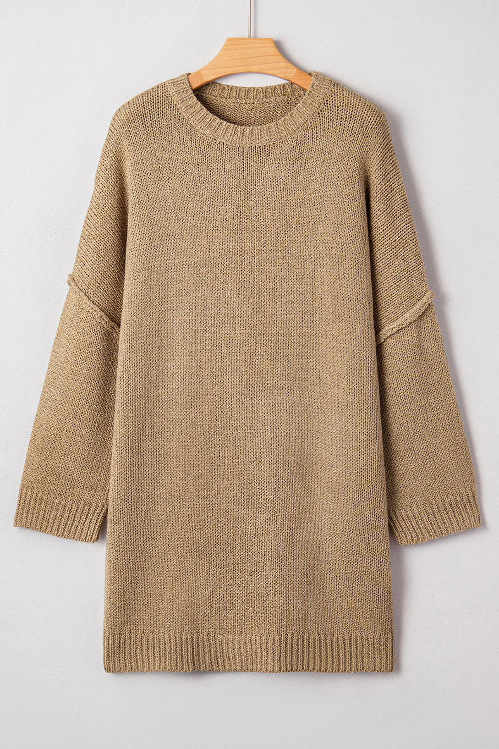 Green Oversize Drop Shoulder Slouchy Sweater Dress - Image 8