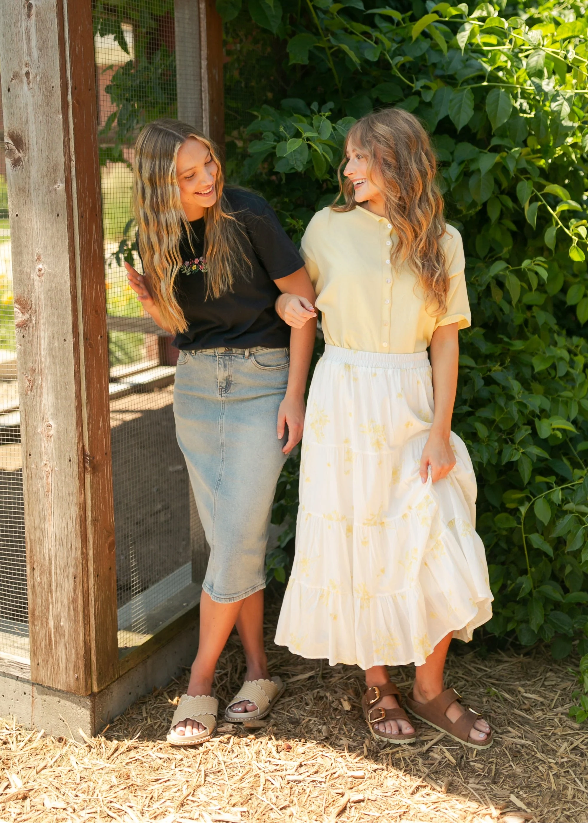Greta Light Wash Midi Denim Skirt - Image 8